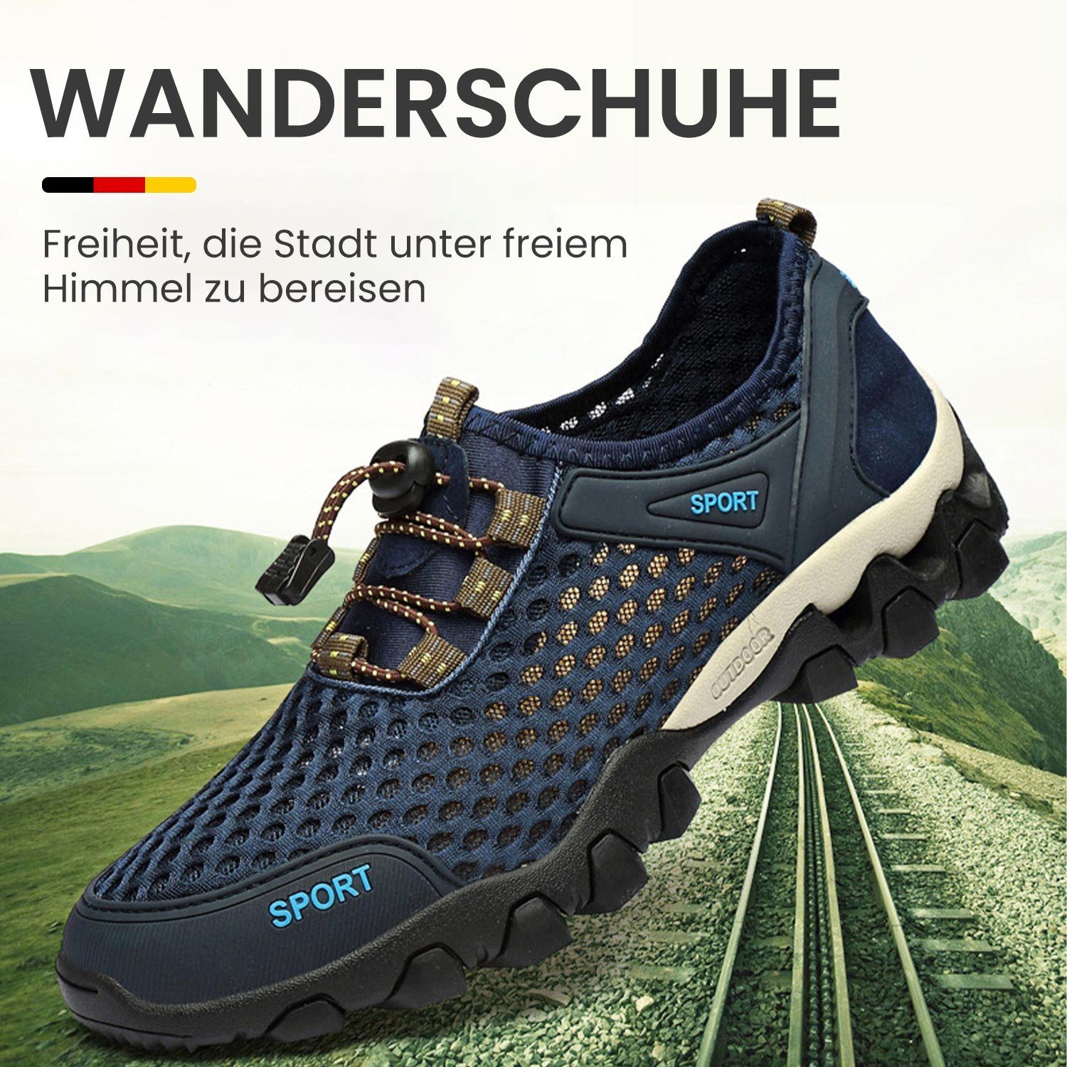 MAGICSHE Outdoor Mesh-Sportschuhe Wanderschuh Trail-Stiefel, Rutschfest, Atmungsaktiv