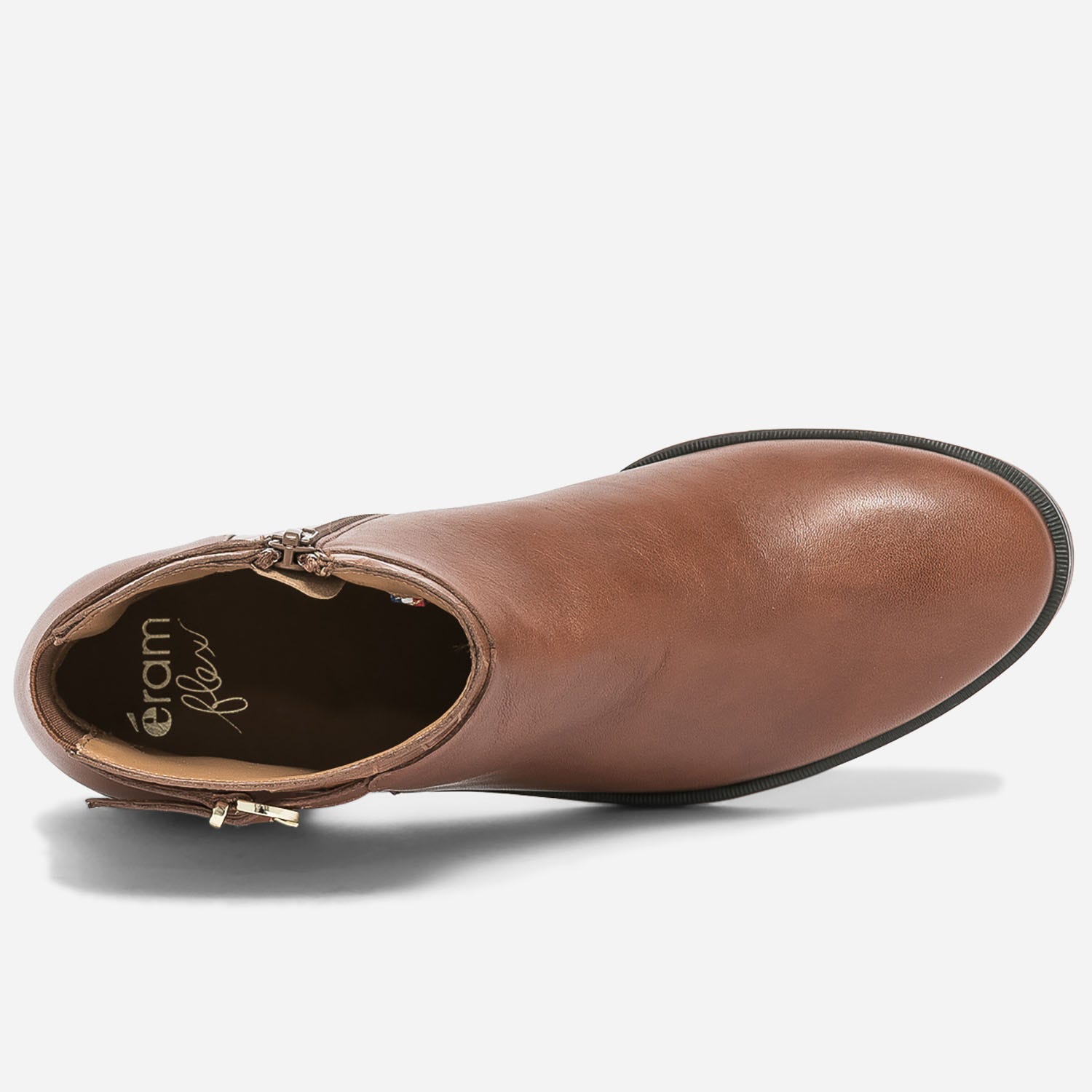 Boots ERAM FLEX cognac en cuir avec effet croco