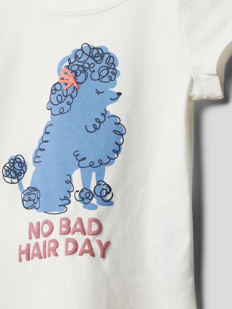 T-Shirt mit Motiv-Print in weiß