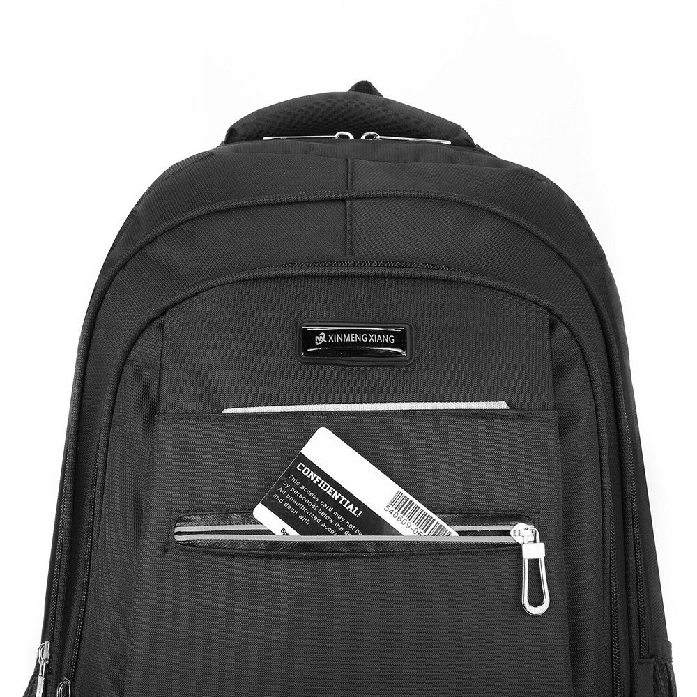 AKKEE Laptoprucksack Laptop Rucksack Rucksäcke Schulrucksack Wasserbeständig Laptoptasche (1Stk, 40L, Schulrucksack, mit Reißverschluss), für Business/Schule/Reisen/Frauen/Männer-Schwarz