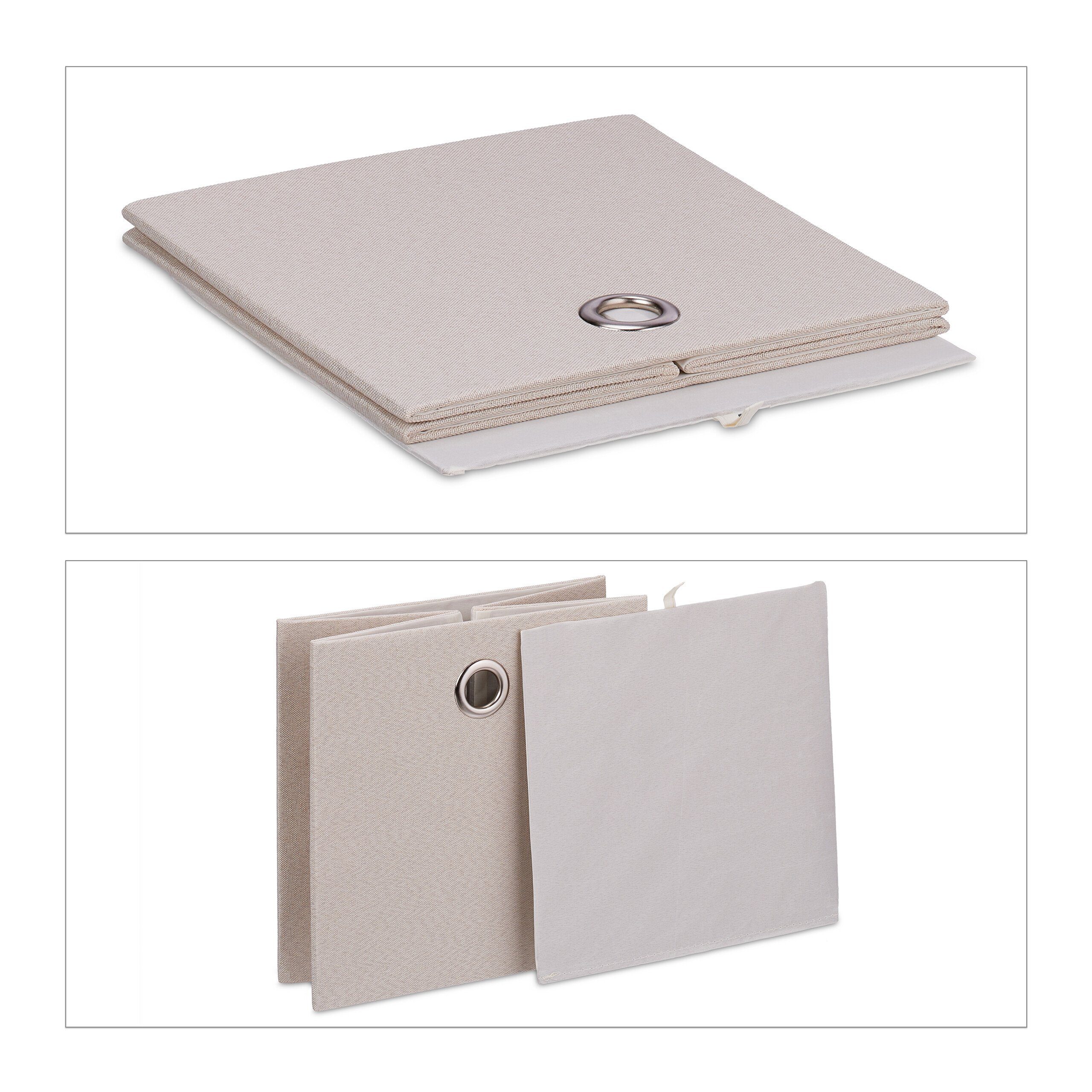 relaxdays Aufbewahrungsbox Aufbewahrungsbox im 2er Set, Beige