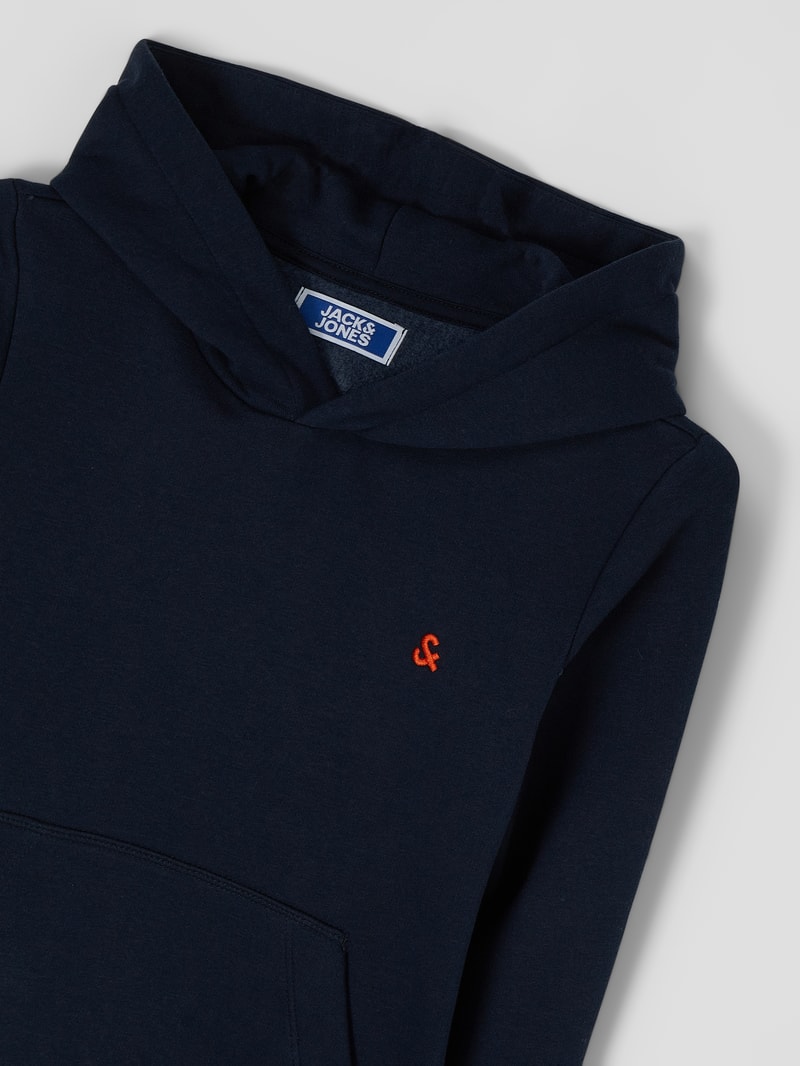 Hoodie mit Känguru-Tasche Modell 'Star' in marineblau