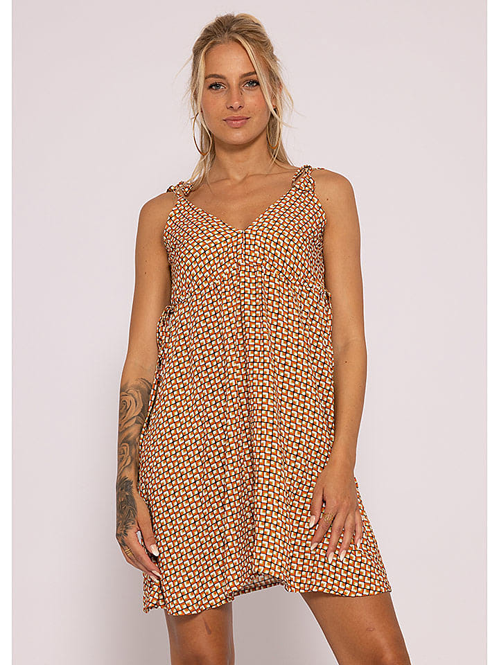 SASSYCLASSY Kleid in Orange/ Creme günstig kaufen M/L