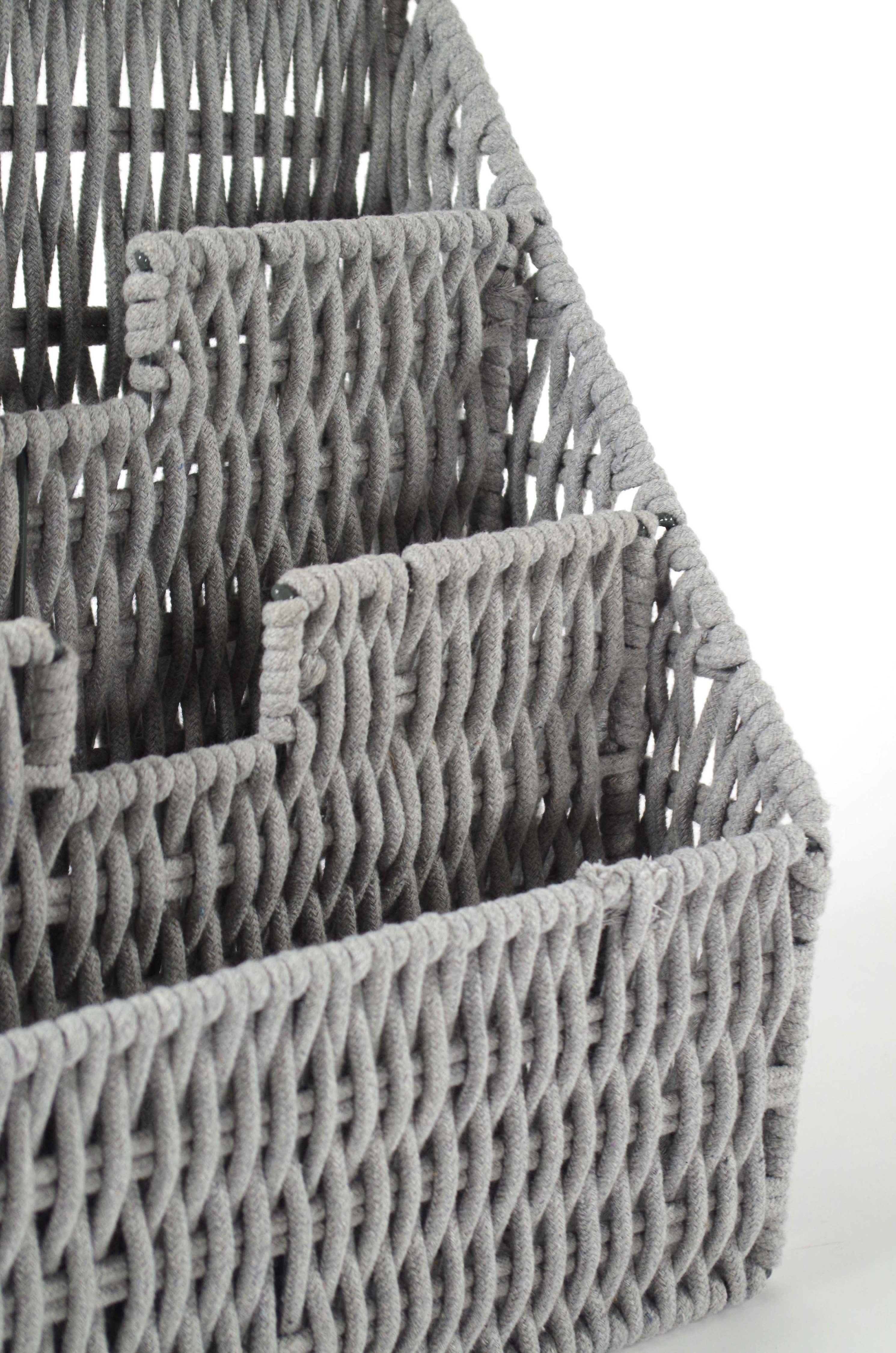 Kobolo Zeitungsständer Zeitungskorb geflochten aus Baumwolle 40x23x40 cm