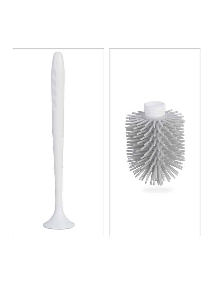 relaxdays Toilettenbürste in Weiß/ Grau günstig kaufen onesize