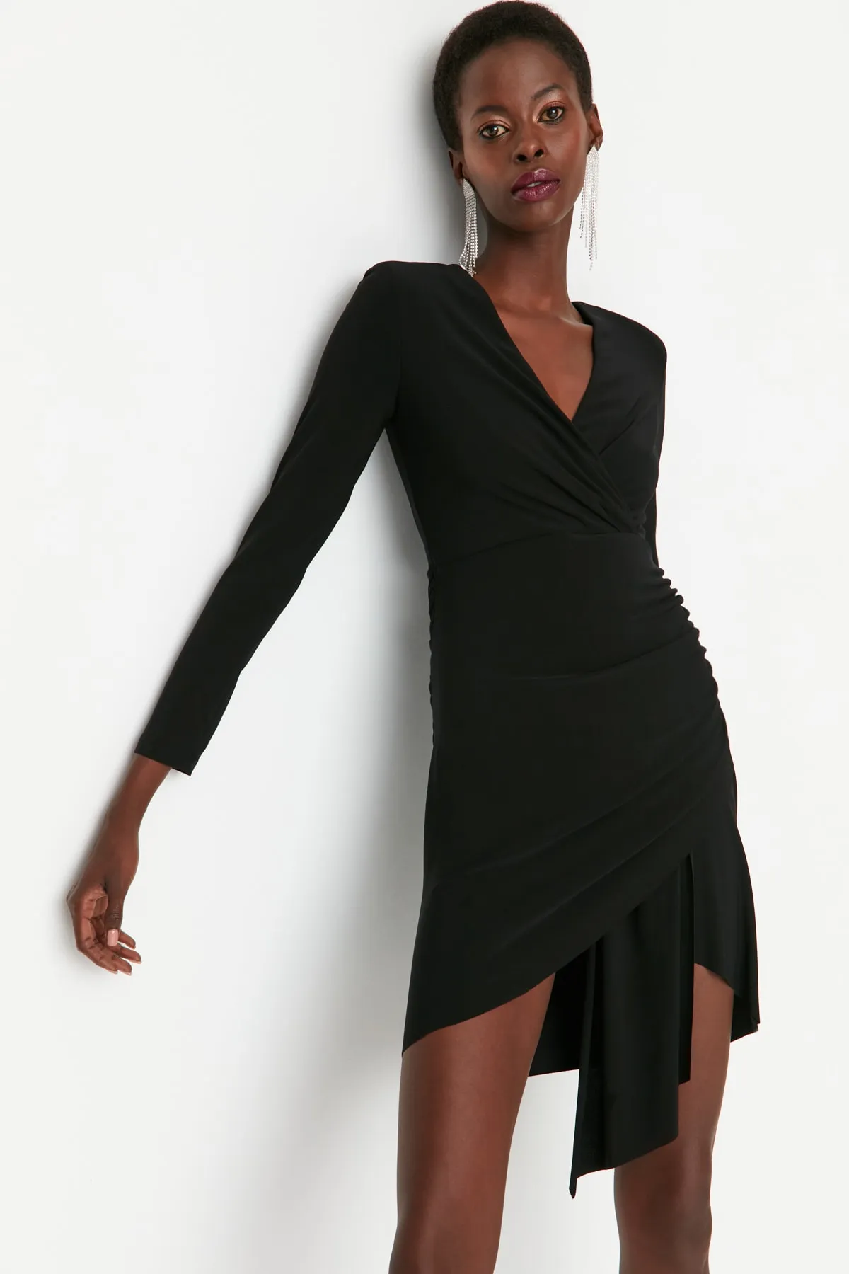 Trendyol Collection  Gestricktes, gerafftes Abendkleid TPRAW23EL00086