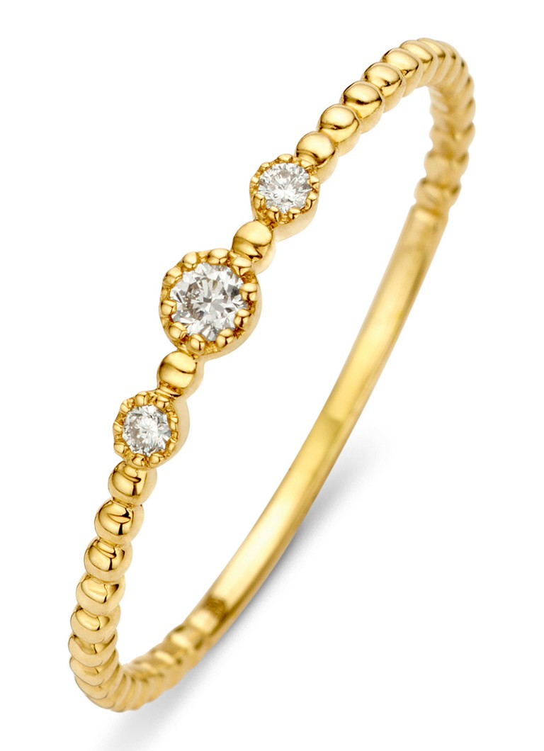 14 karatų geltonojo aukso žiedas „Diamond Point Joy“ su 0,07 ct deimantu