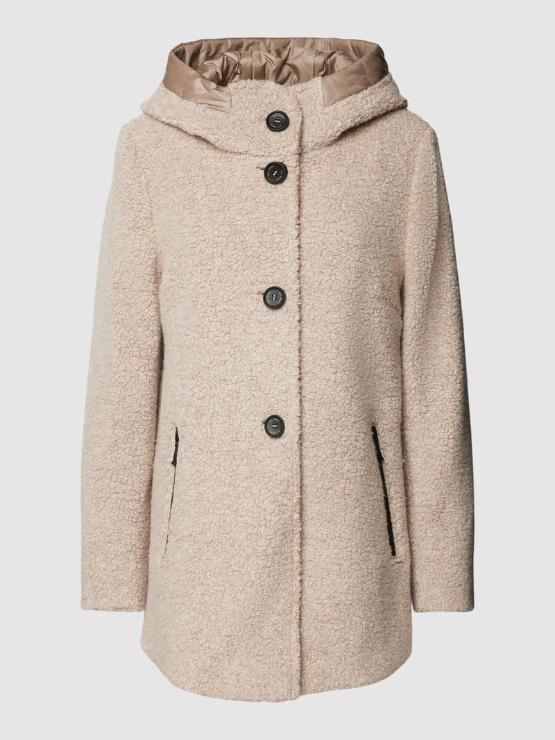 Jacke mit Teddyfell in beige