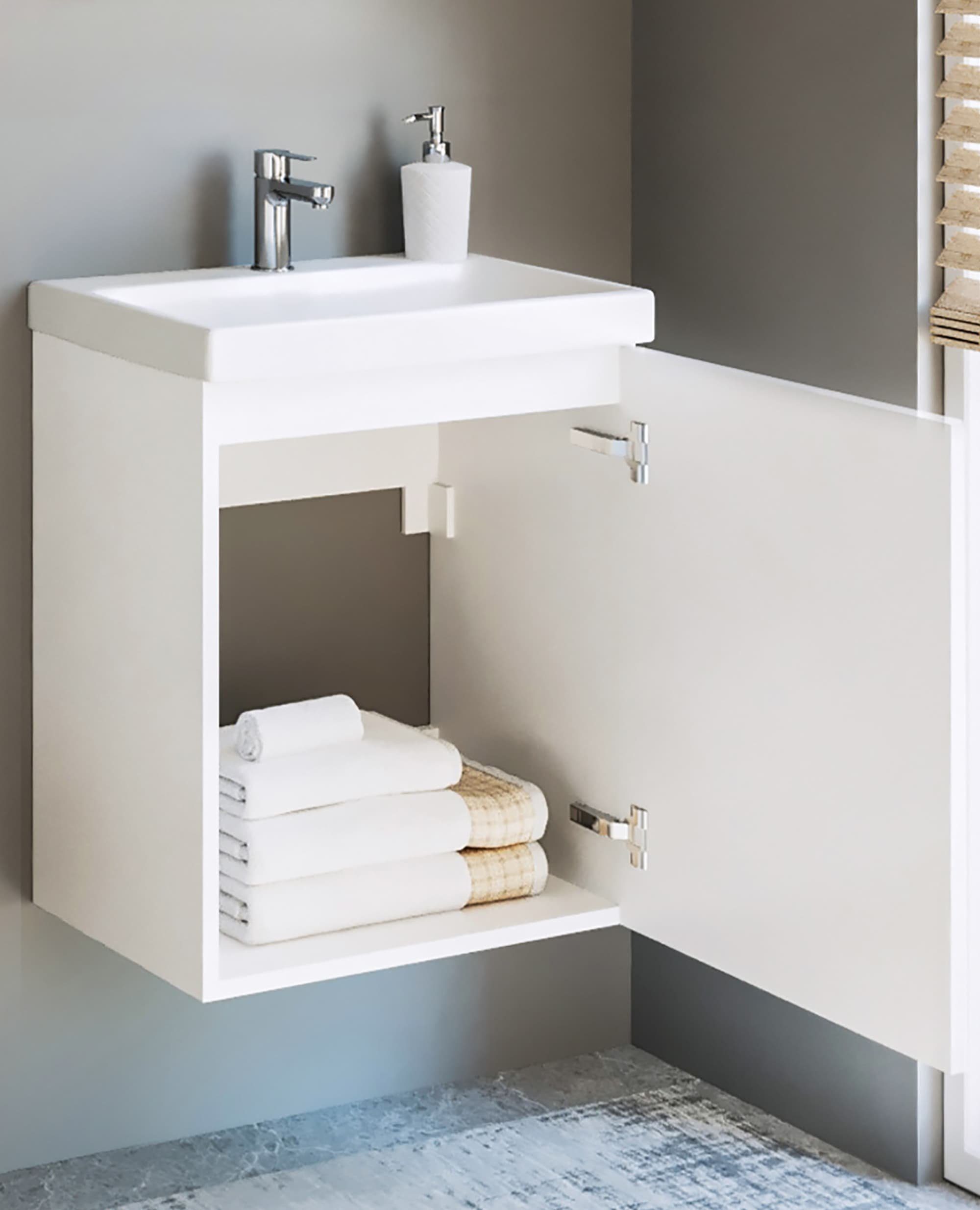 Planetmöbel Badmöbel-Set Waschbeckenunterschrank Matt 50cm mit Spiegelschrank, (Komplett-Set, 3-St)