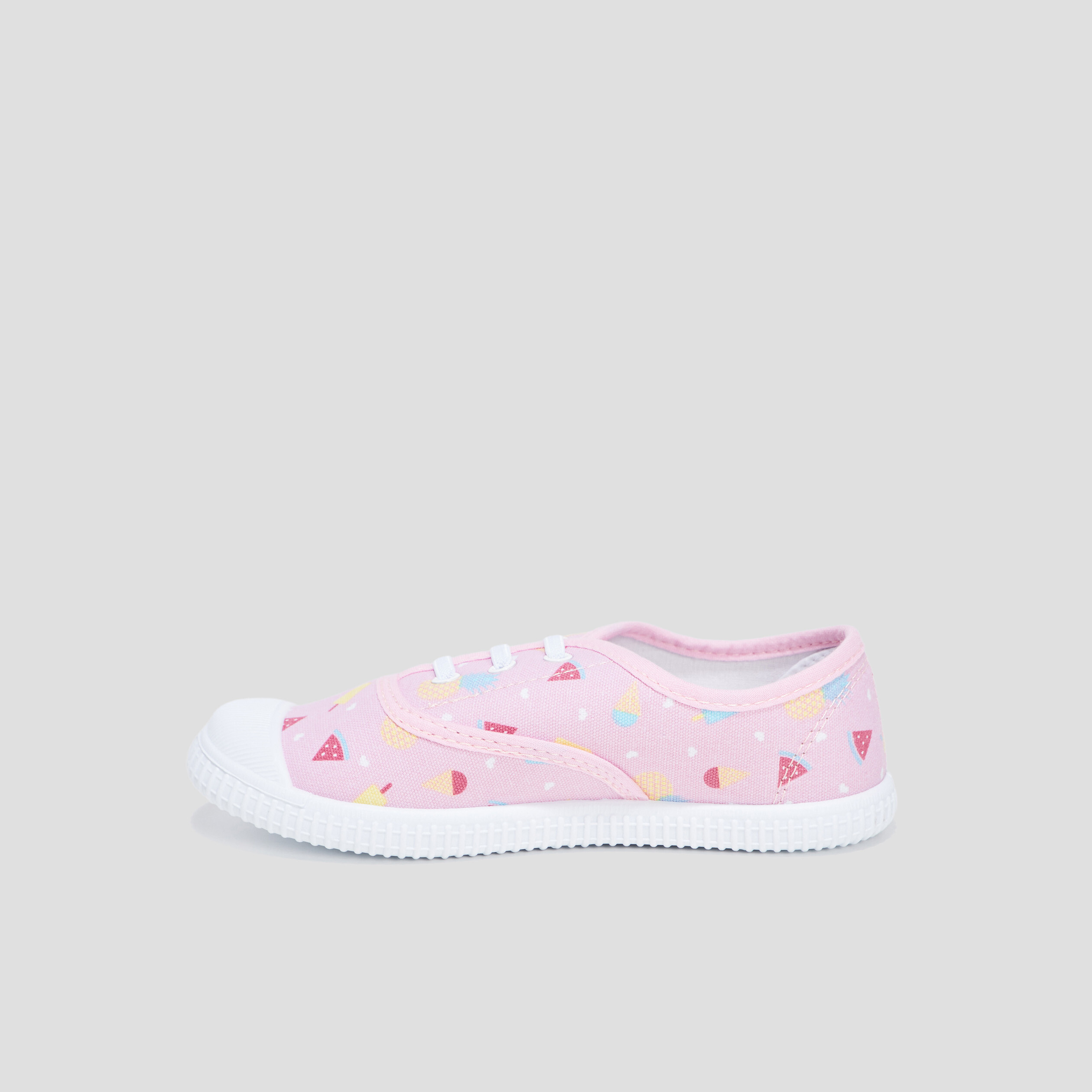 Tennis en toile à lacets rose fille | La Halle