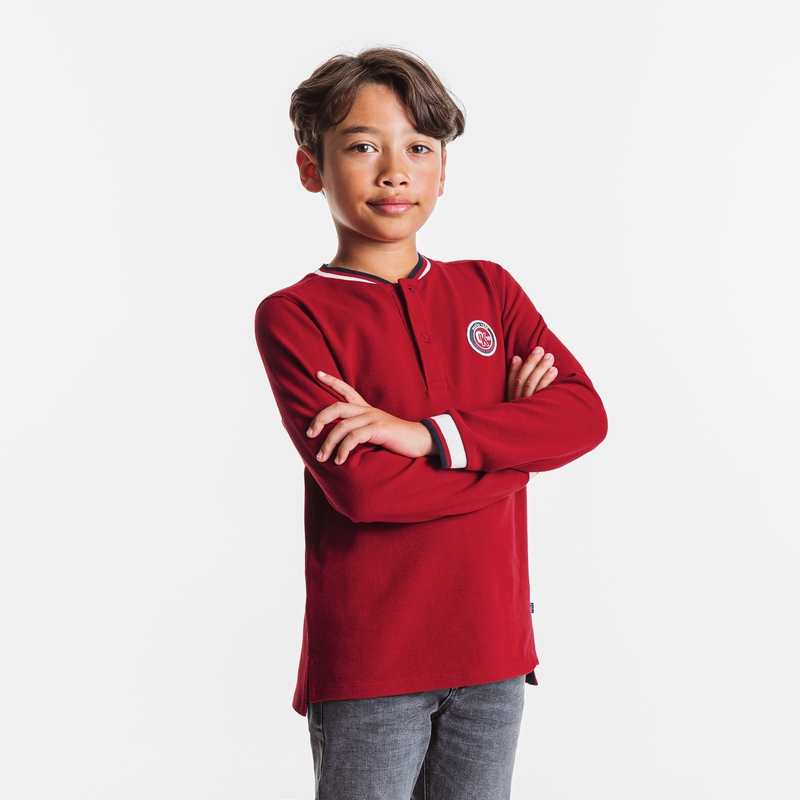 T-shirt manches longues à écusson rouge garçon