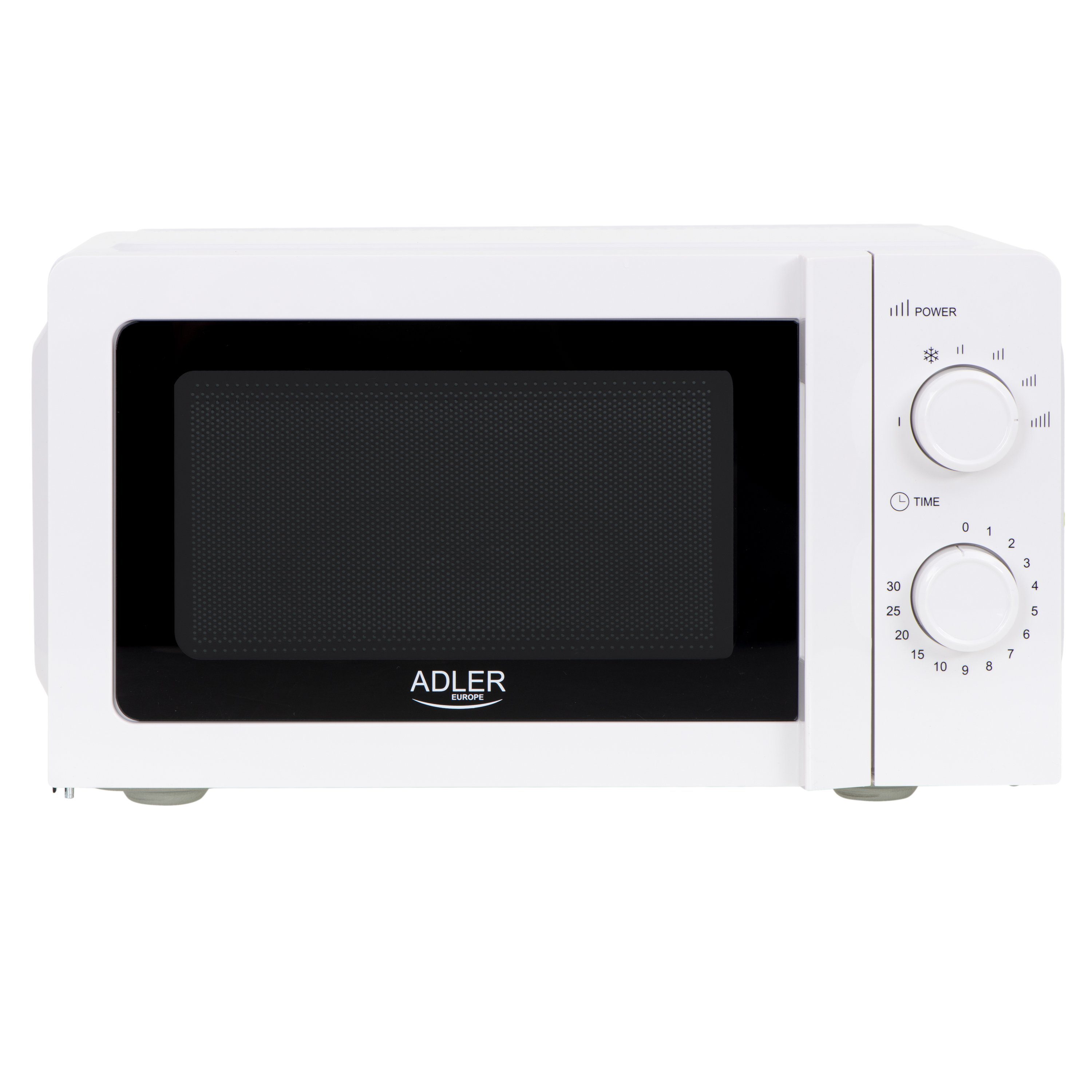 JUNG Mikrowelle ADLER AD6205 Mikrowelle Klein, 20 L, Kompakte Mini Mikrowellengerät, Mikrowelle, 30 Min Timer, Auftaufunktion, 700W, 5 Stufen Platzsparend Mechanisch´