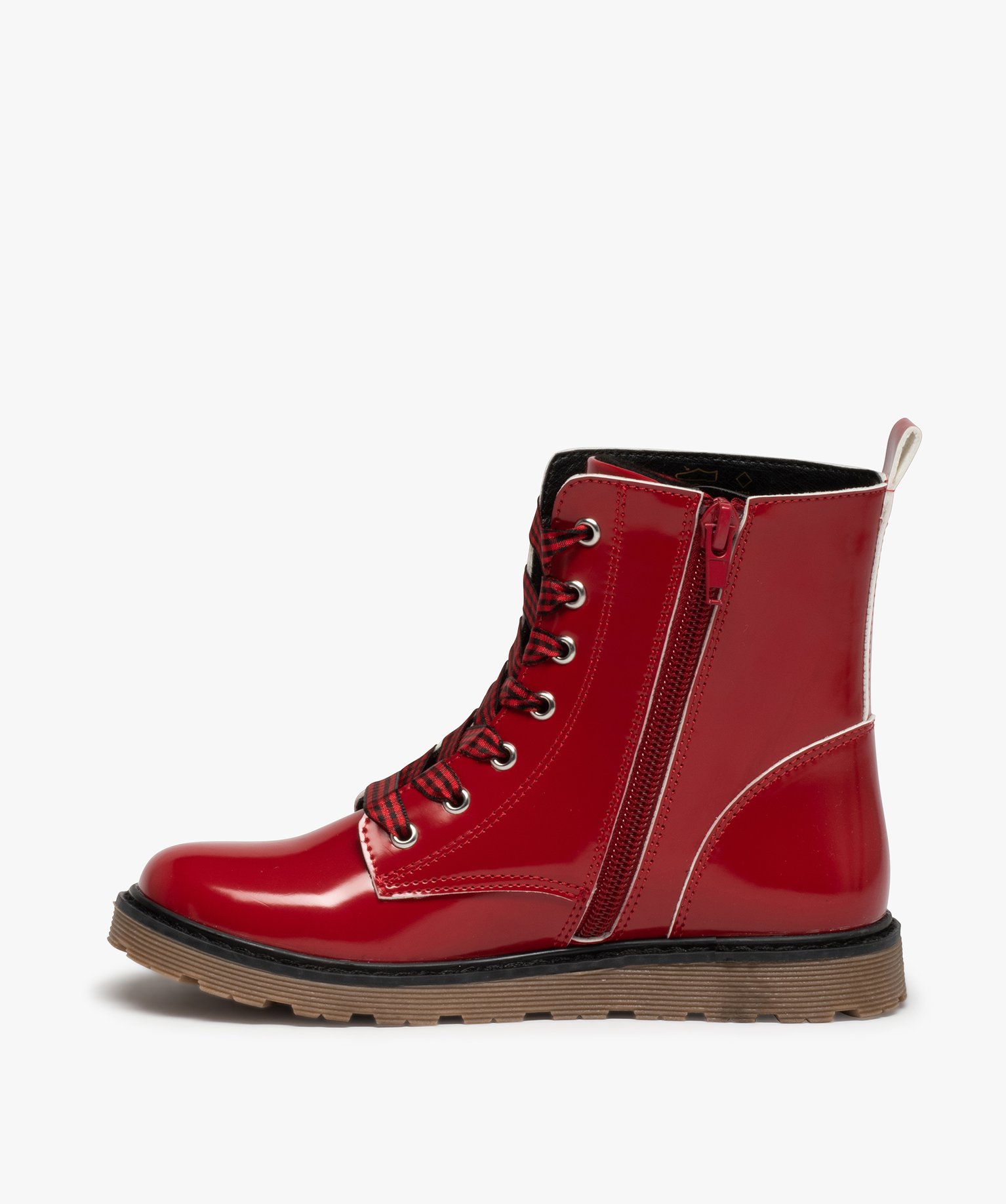 Boots fille à semelle crantée style rock – LuluCastagnette rouge | GEMO