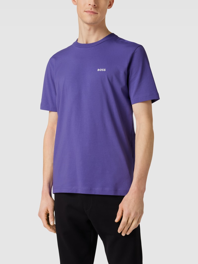 T-Shirt mit Label-Print in lila