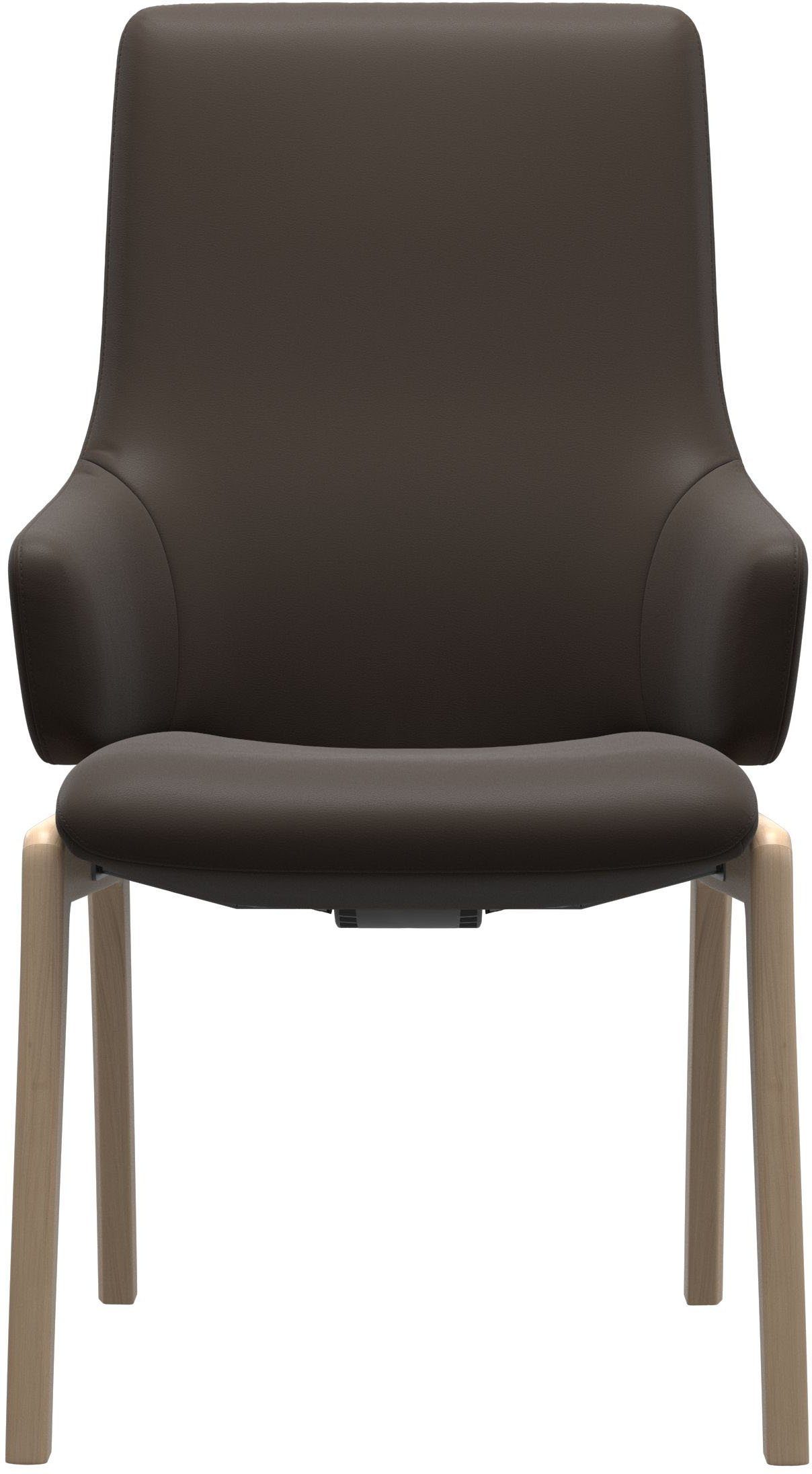 Stressless® Polsterstuhl Laurel, High Back mit Armlehne, Größe L, mit abgerundeten Beinen in Schwarz