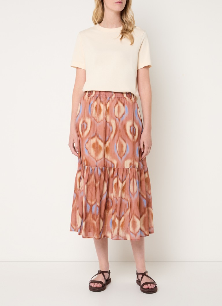 ba&sh Clarie Midirock mit hohem Bund, Print und Volant