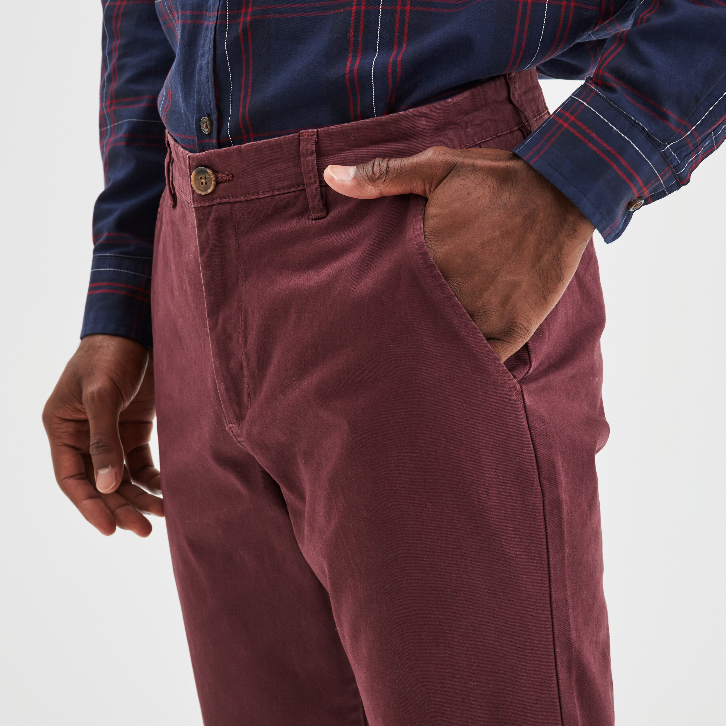 Pantalon chino prune homme | La Halle