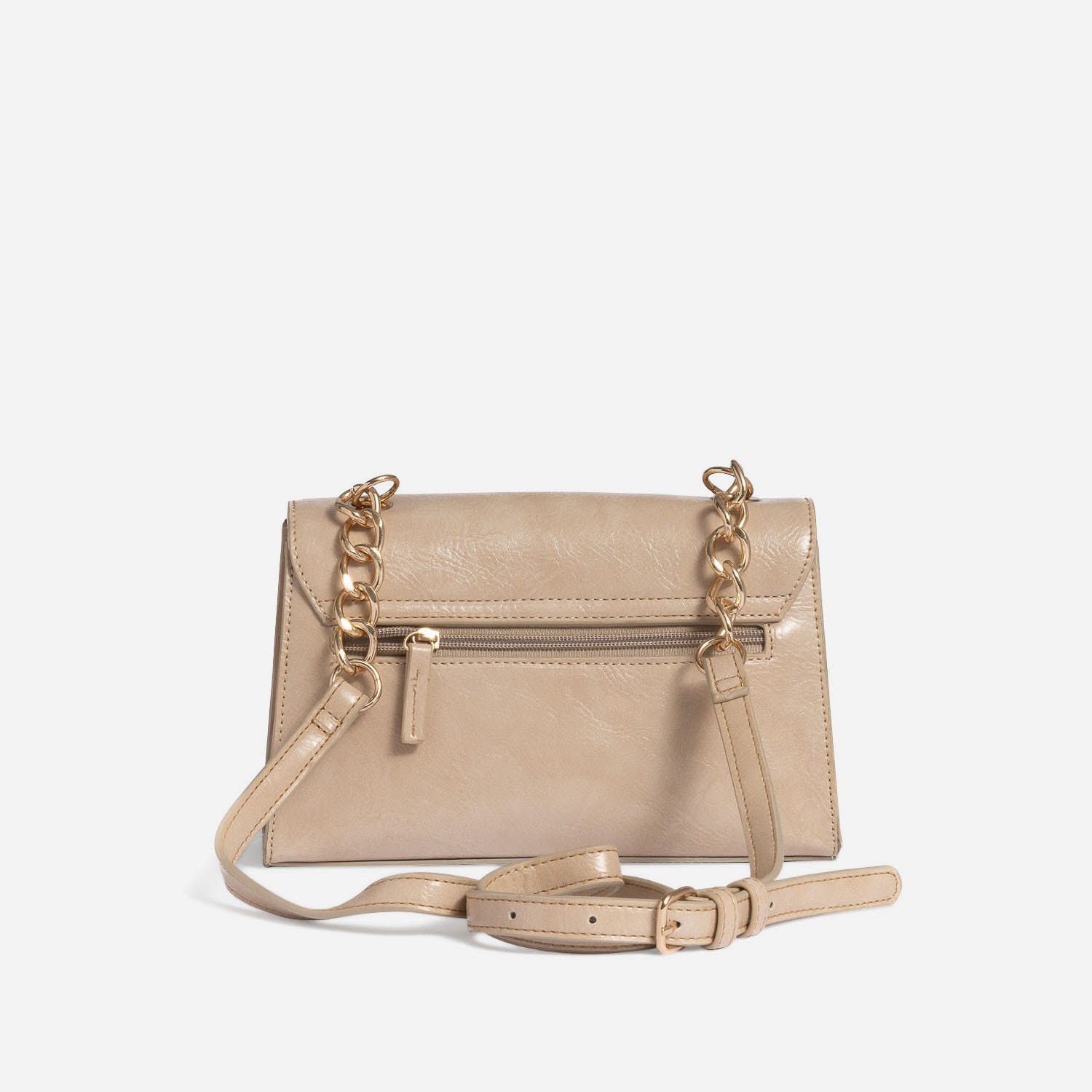 Sac à main beige rosé verni