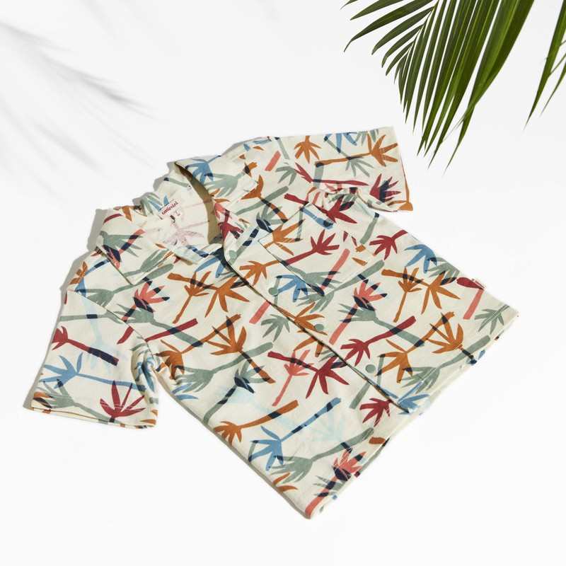Chemise bébé garçon camo palmes jaune Catimini