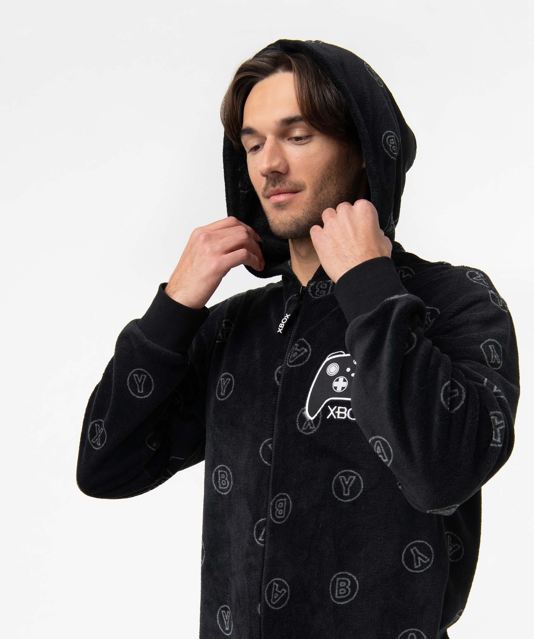 Combinaison pyjama homme en velours imprimé – X-Box noir | GEMO