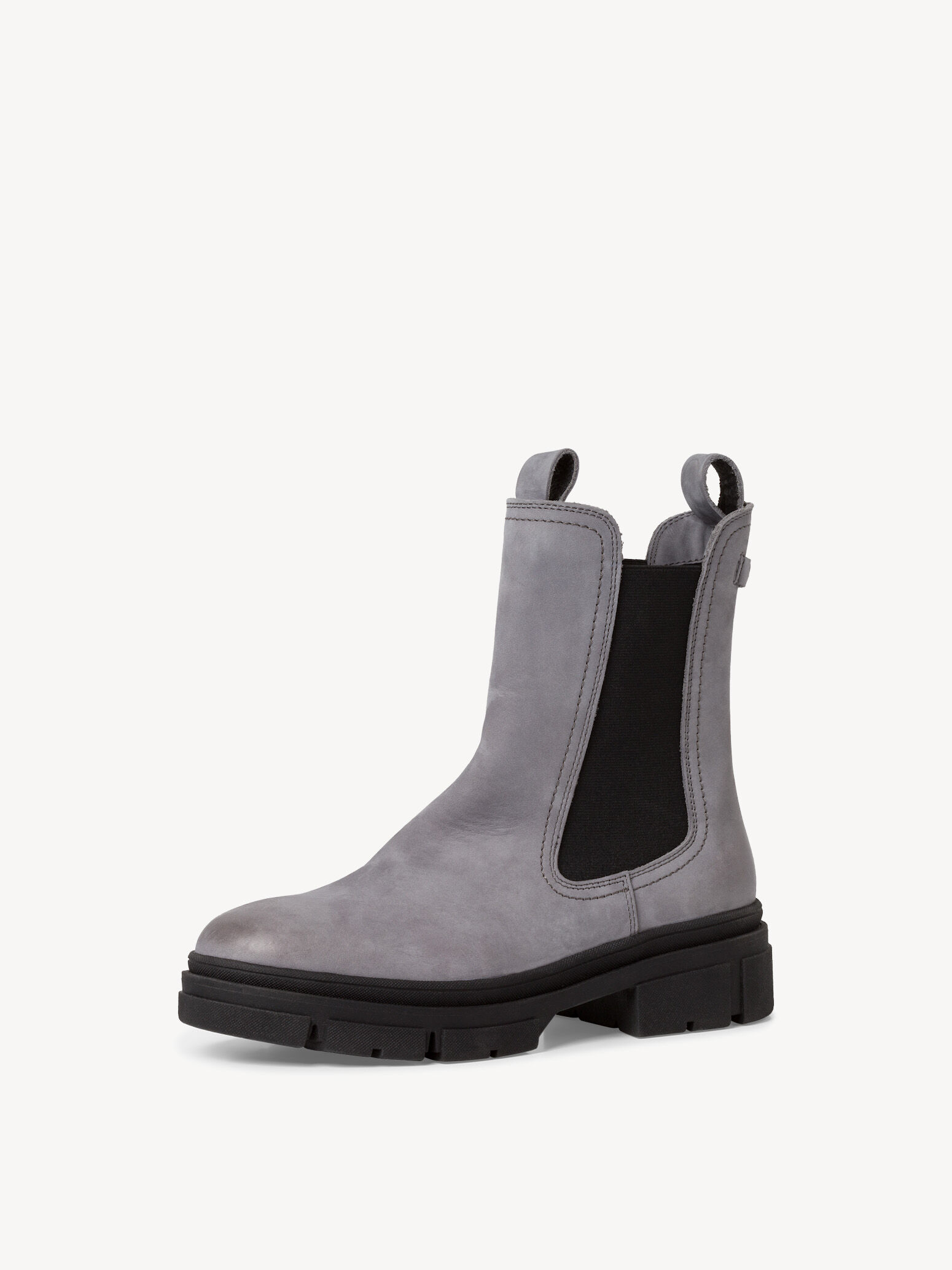Bottine Chelsea en cuir - gris