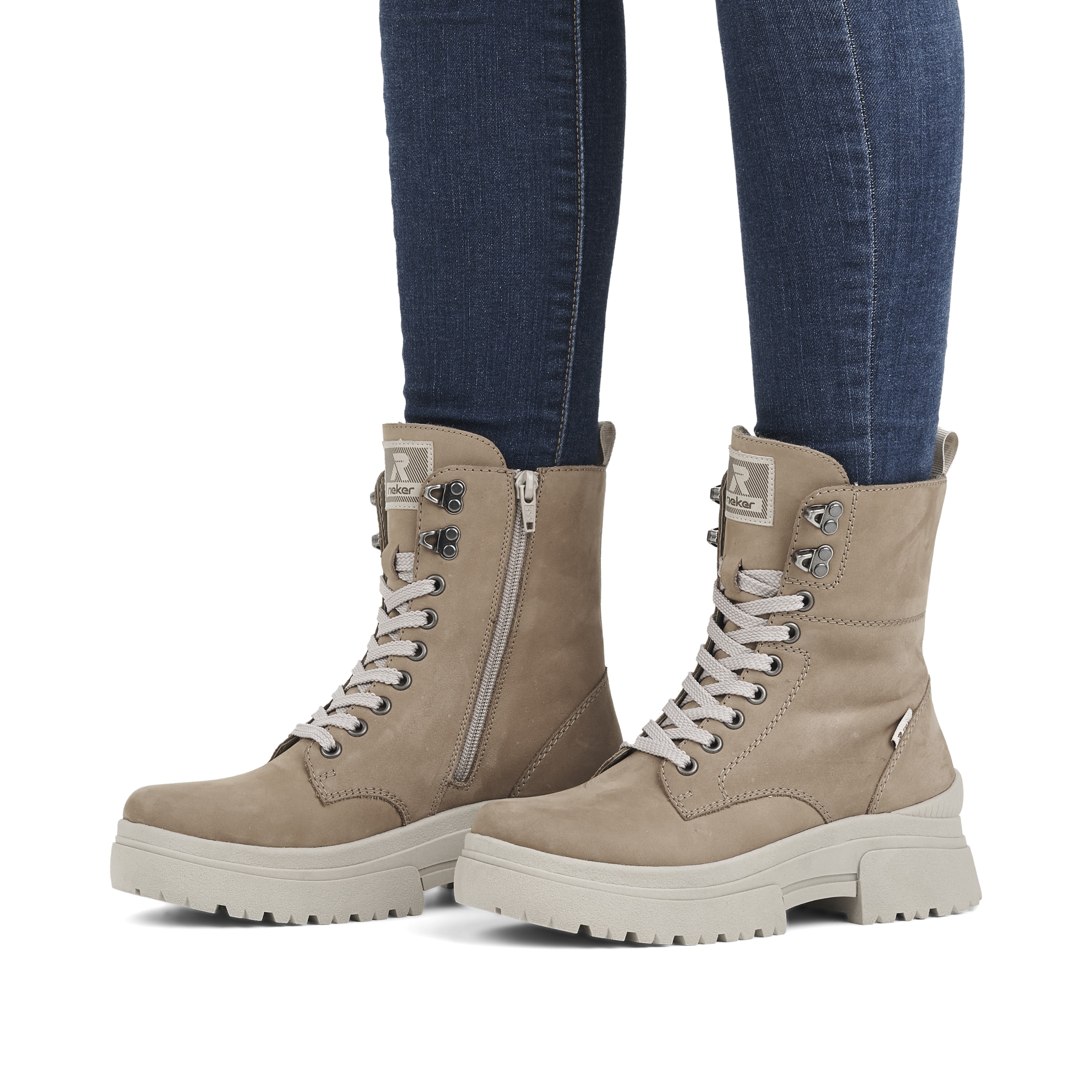 Rieker Damen Schnürstiefel clay beige