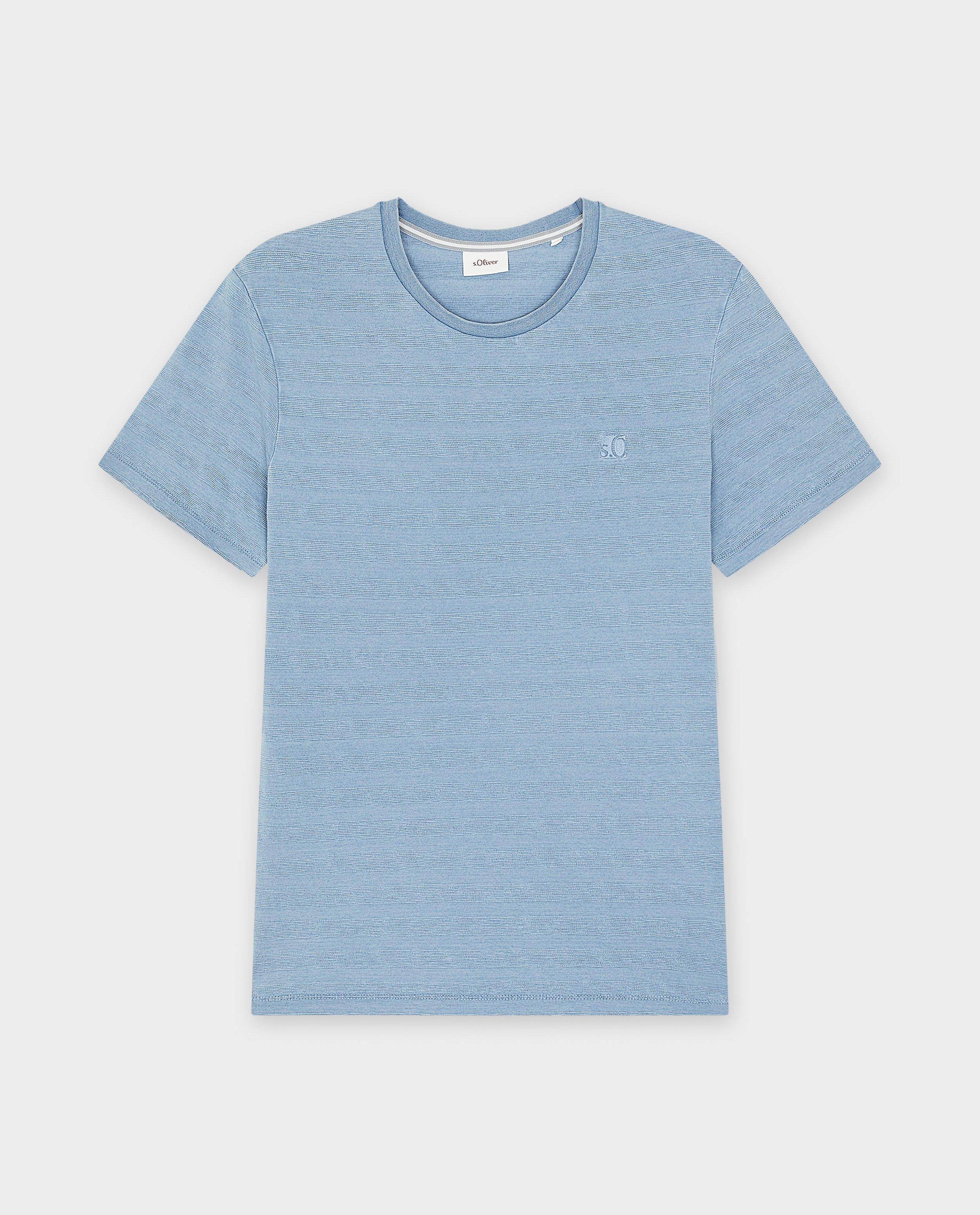 Tricou albastru texturat S. Oliver
