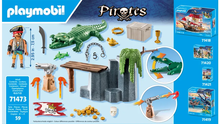 PLAYMOBIL 71473 - Pirates - Pirat mit Alligator