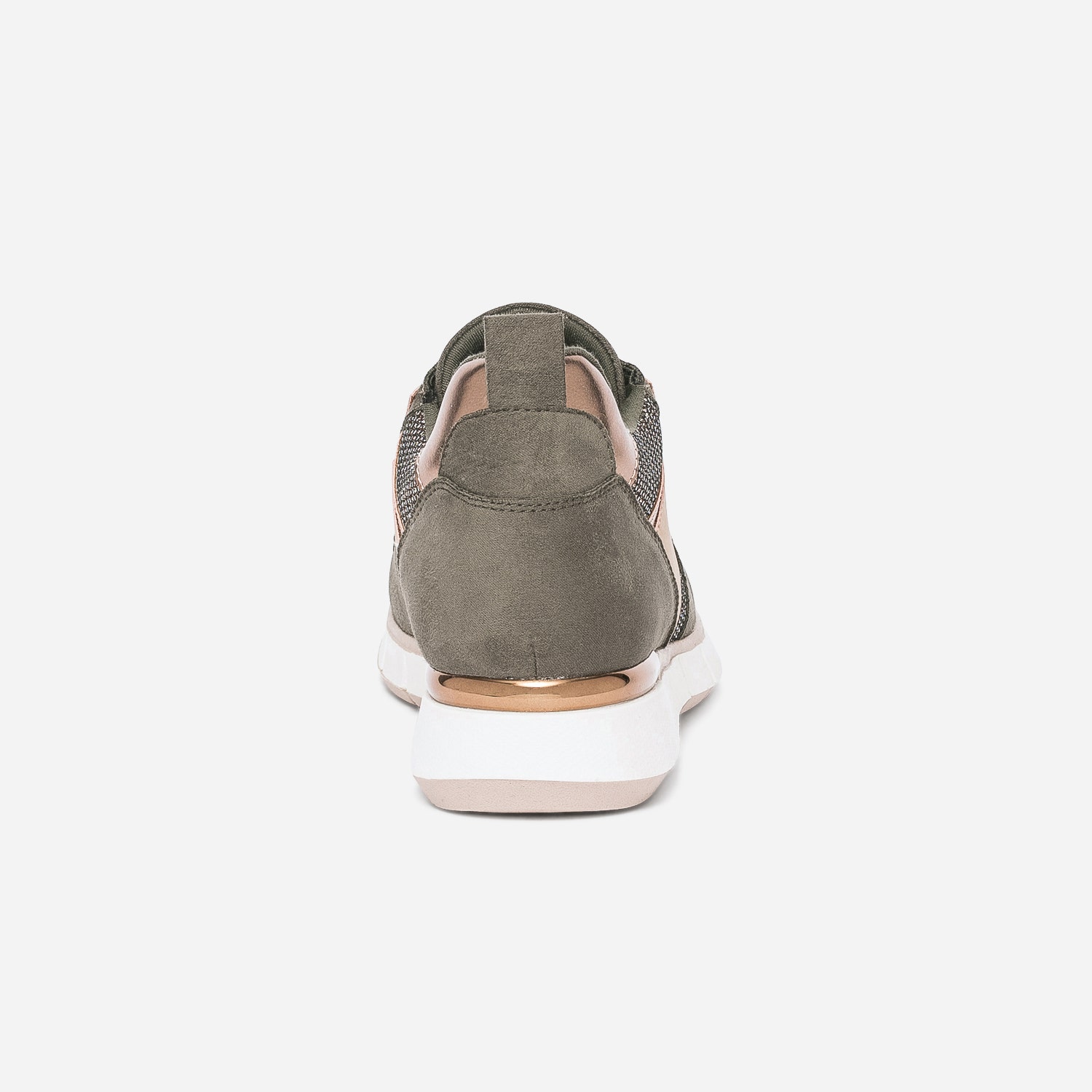 Tennis TEXTO kaki et beige mix matière