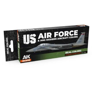 AK Real Colors Paintset - US Air Force & ANG Modern Aircraft Colors (8x 17ml)