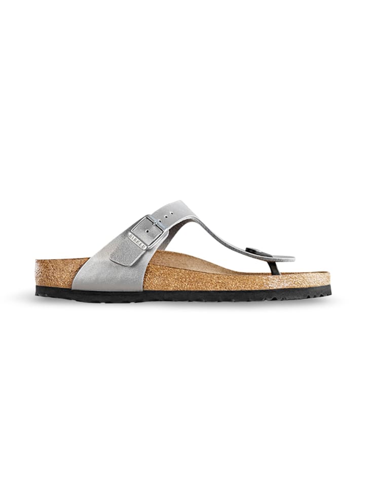 Birkenstock Zehentrenner Gizeh Birko-Flor in Silver günstig kaufen