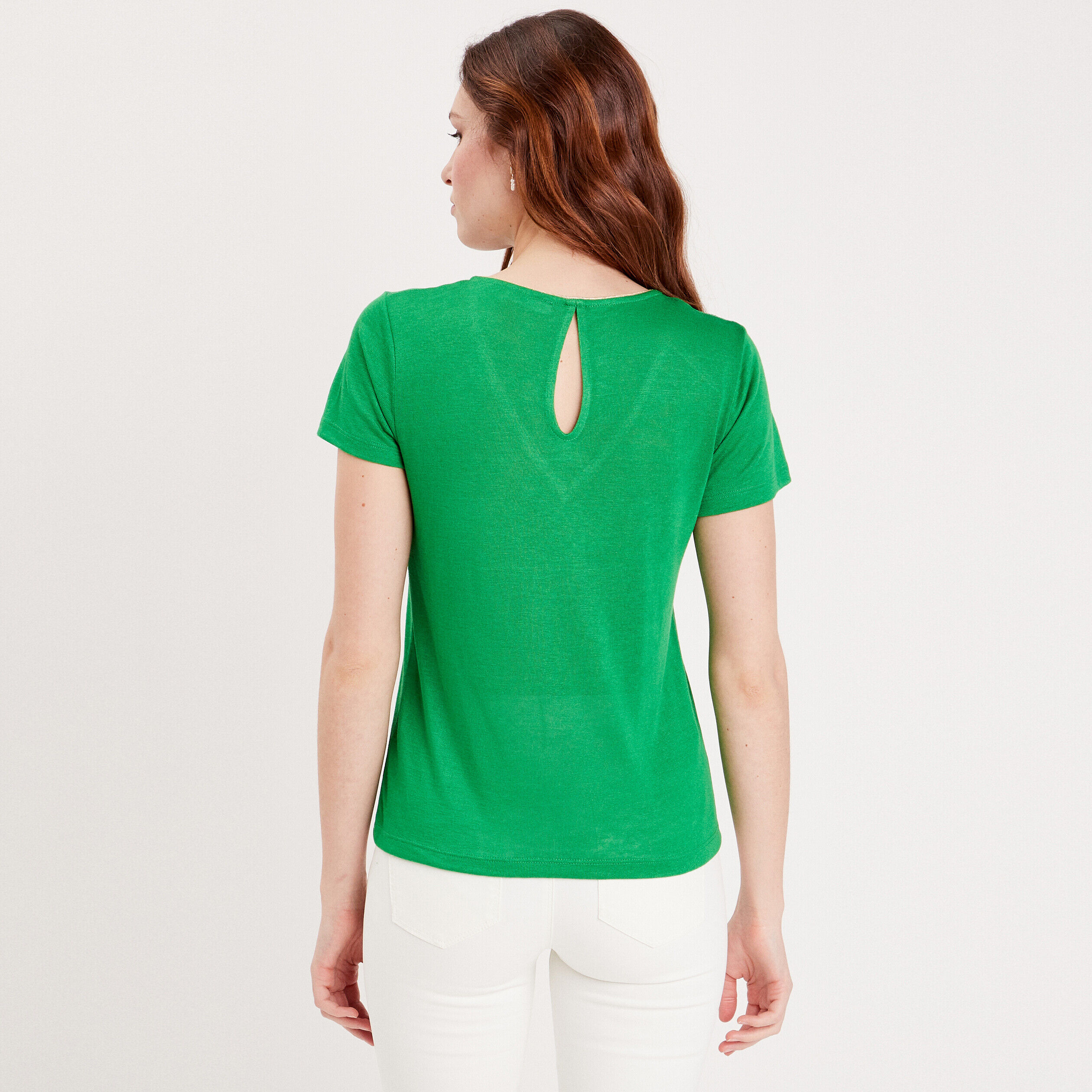 T-shirt manches courtes vert femme | Cache Cache