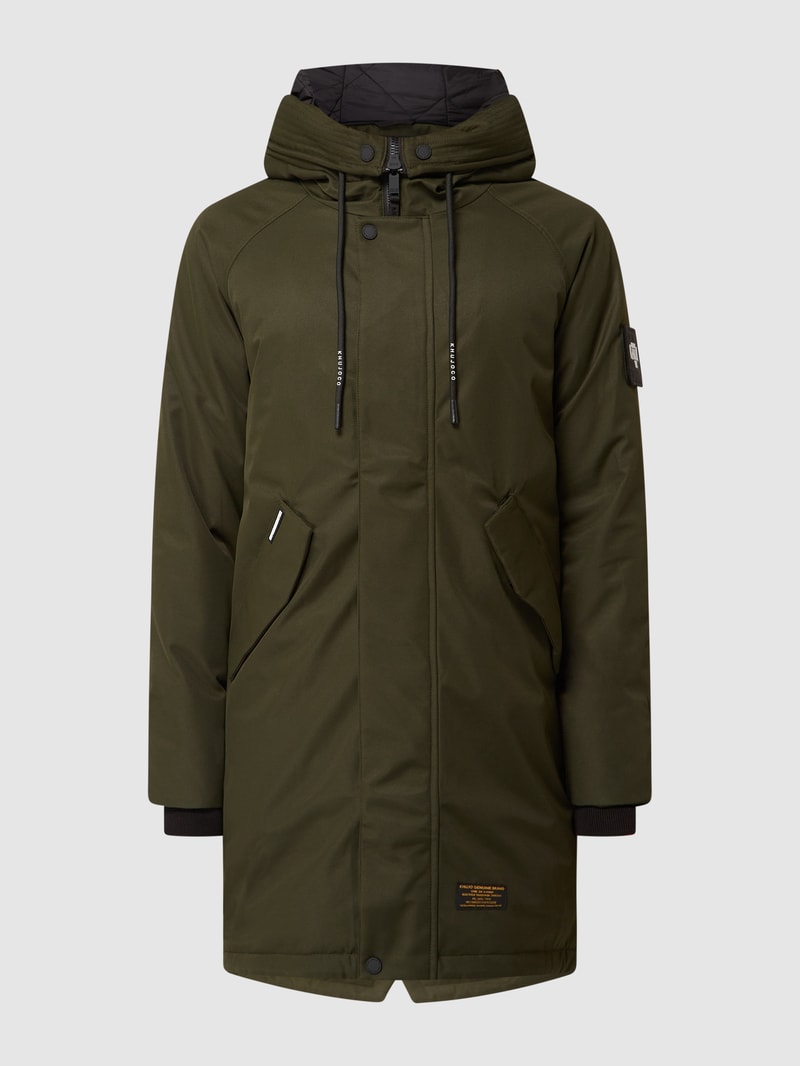 Parka mit Kapuze Modell 'Tuck' in olivgrün