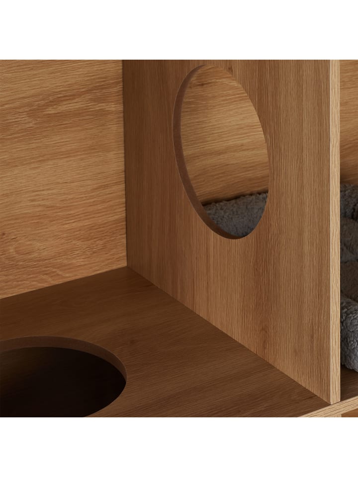 relaxdays Katzenschrank in Natur/ Weiß - (B)75 x (H)96 x (T)40 cm günstig kaufen onesize
