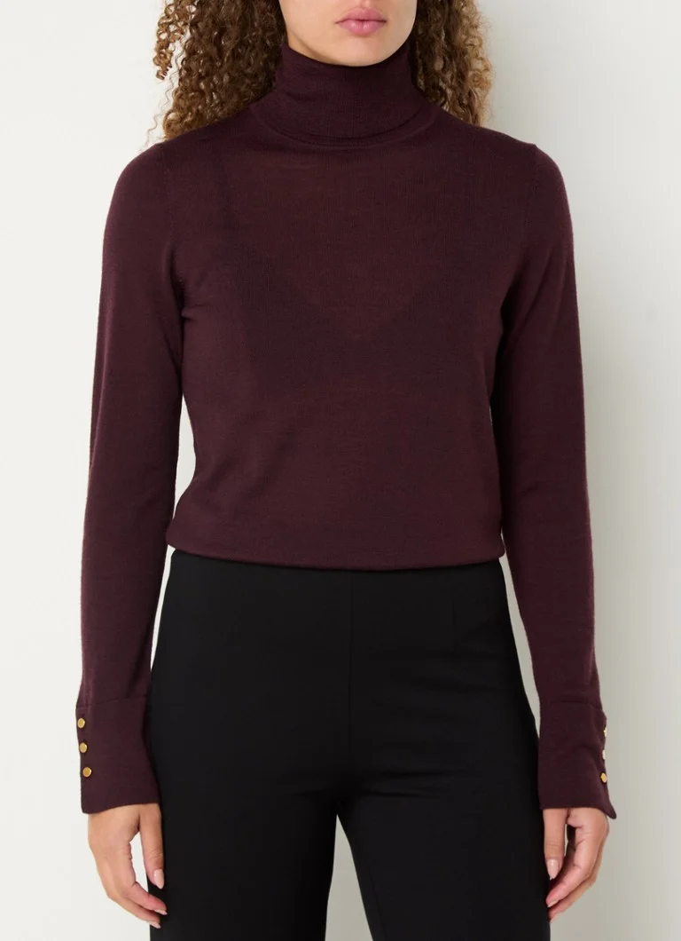 Hobbs Lara fine-knit turtleneck sweater made of merino wool