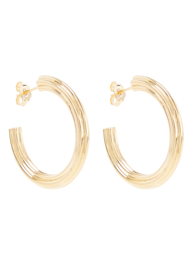 Missoma Ridge Large gold-plated hoop earrings