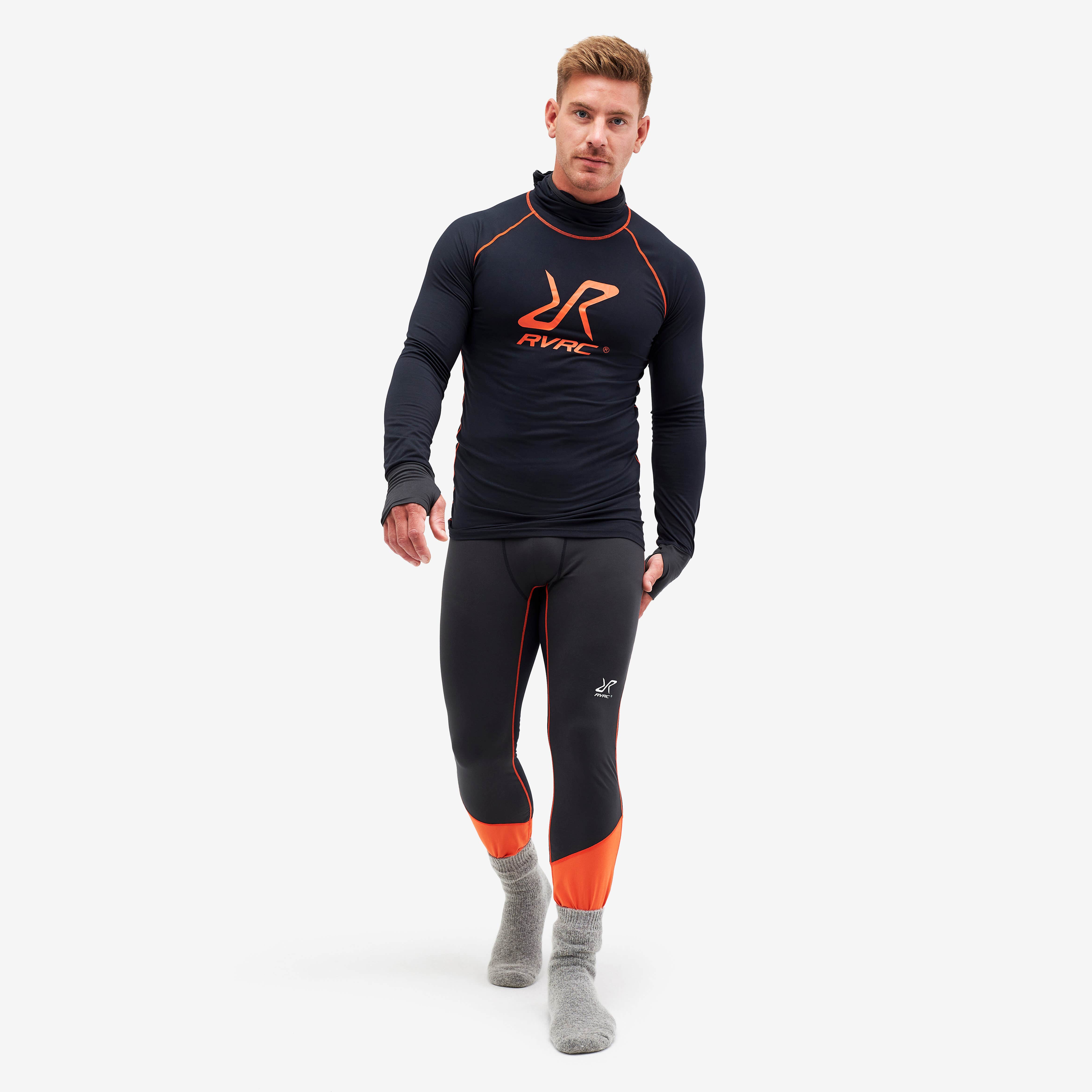 Sneaky Balaclava Base Layer Set Homme Black/Flame