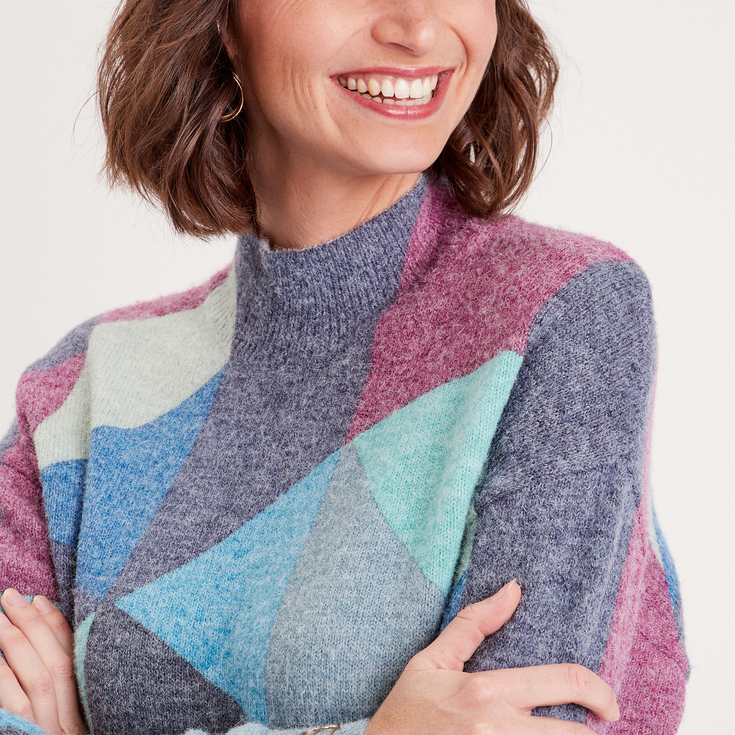 Pull col montant bleu femme | Cache Cache