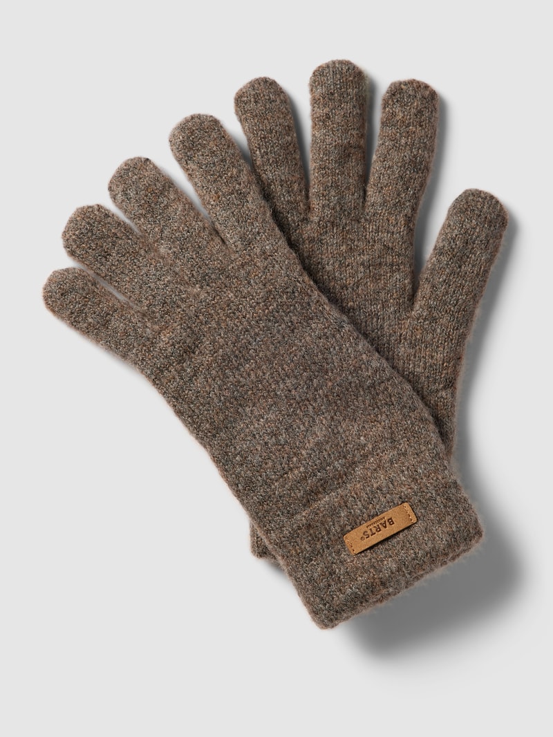 Handschuhe mit Label-Detail Modell 'Witzia' in haselnuss braun