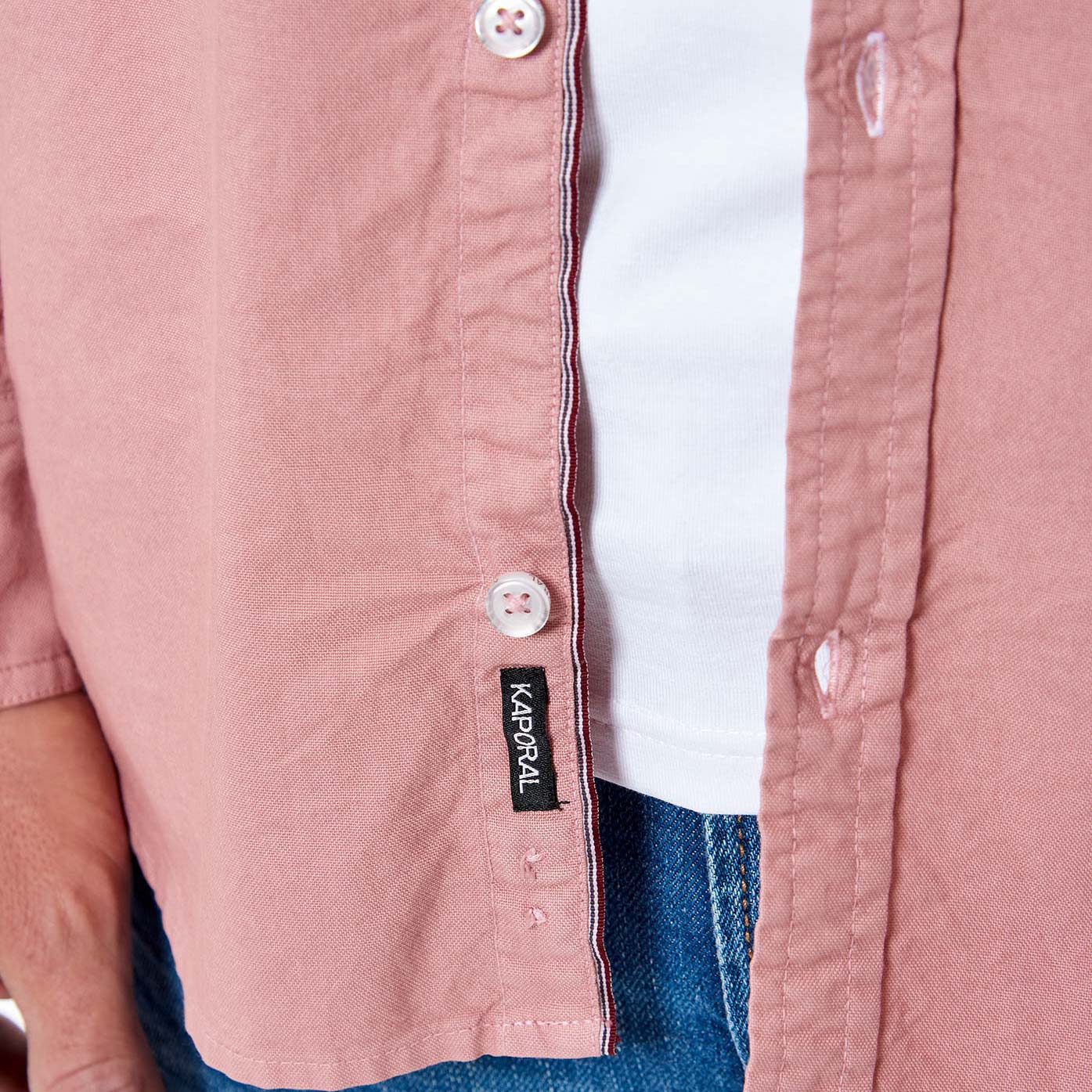 TOMEK  Chemise vieux rose Homme en 100% coton