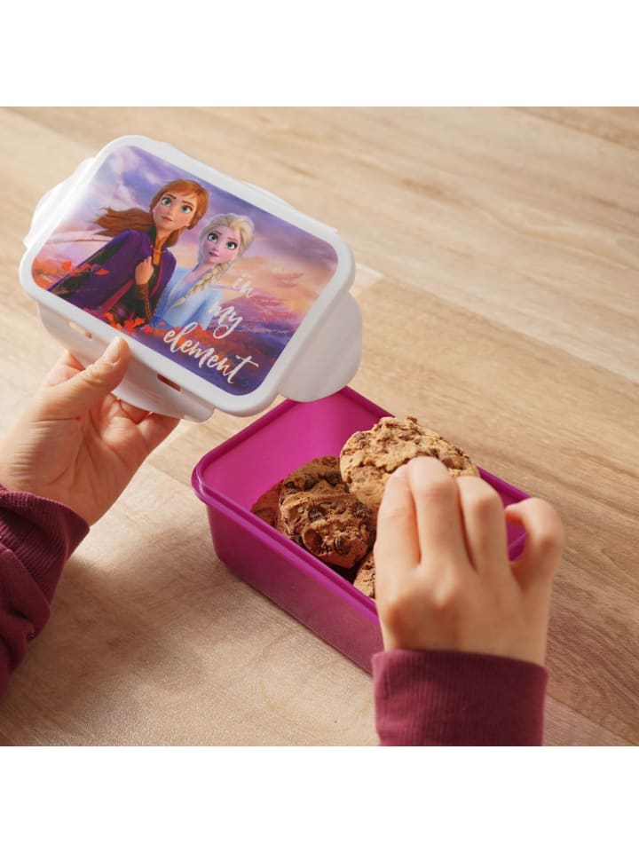 Geda Labels Brotdose Eiskönigin 2 Anna & Elsa in Lila - 16x10,5x6,5cm günstig kaufen onesize