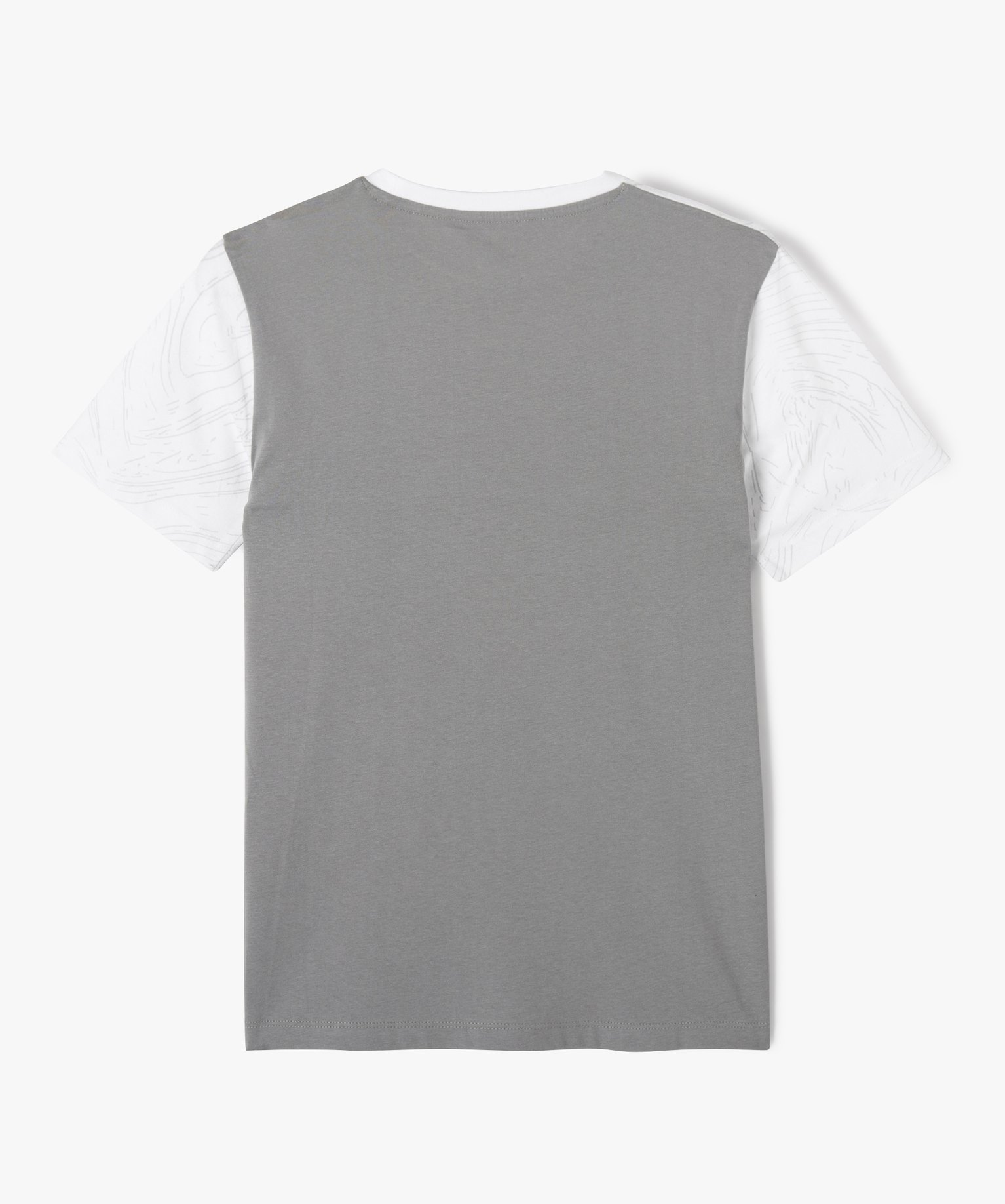Tee-shirt manches courtes bicolore Garçon gris | GEMO