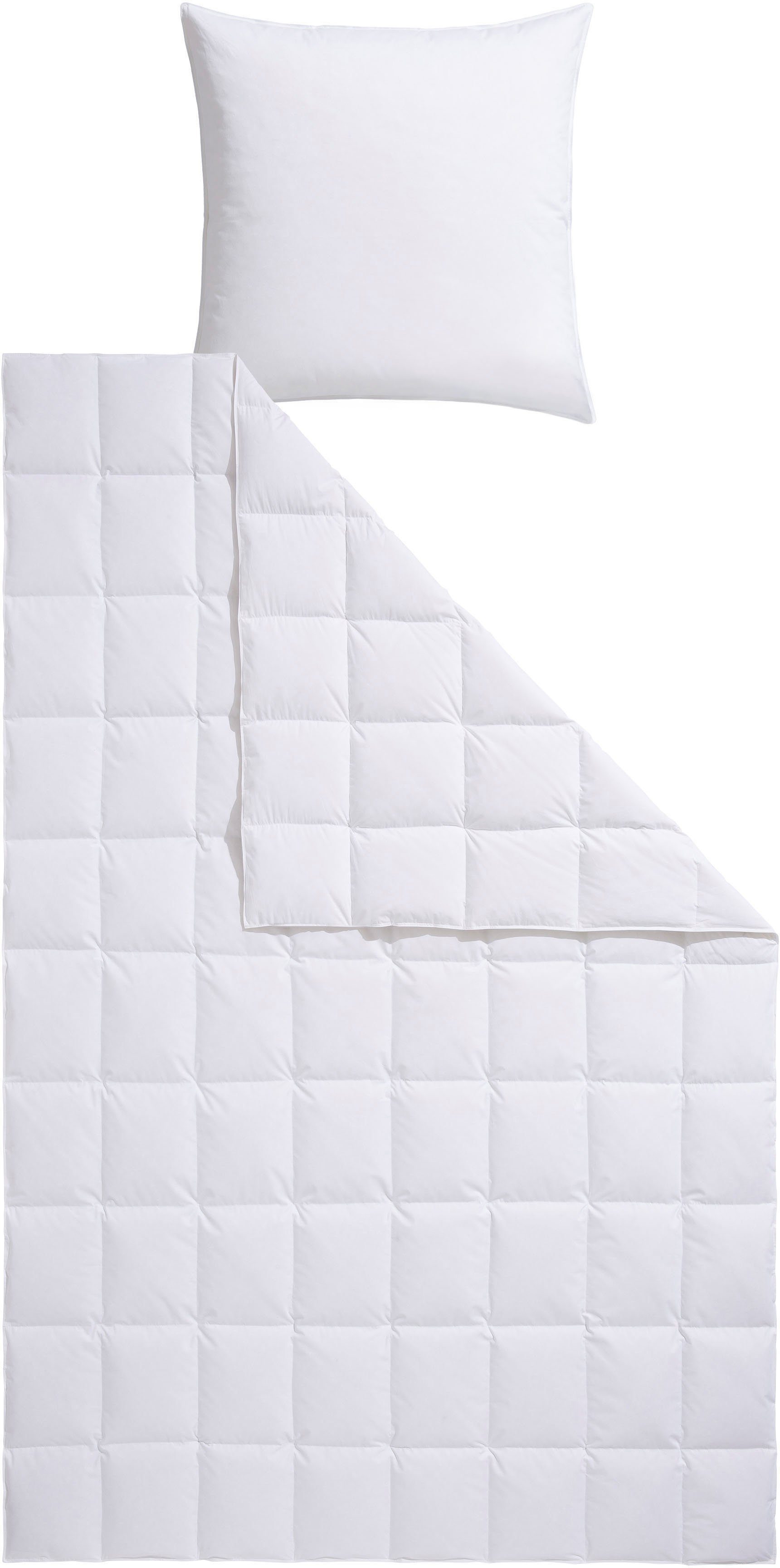 Daunenbettdecke + 3-Kammer-Kopfkissen, Tyven, in den Größe 135x200 und 155x220 erhältlich!, Älgdröm, Füllung: 3-Kammerkissen: 60% Daunen (Außenkammern), Bezug: 100% Baumwolle, Bettdecke von Made in Green zertifiziert!