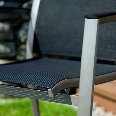 Siena Garden Gartensessel Trento, Stapelsessel, Aluminiumgestell, graphit / Textil grau
