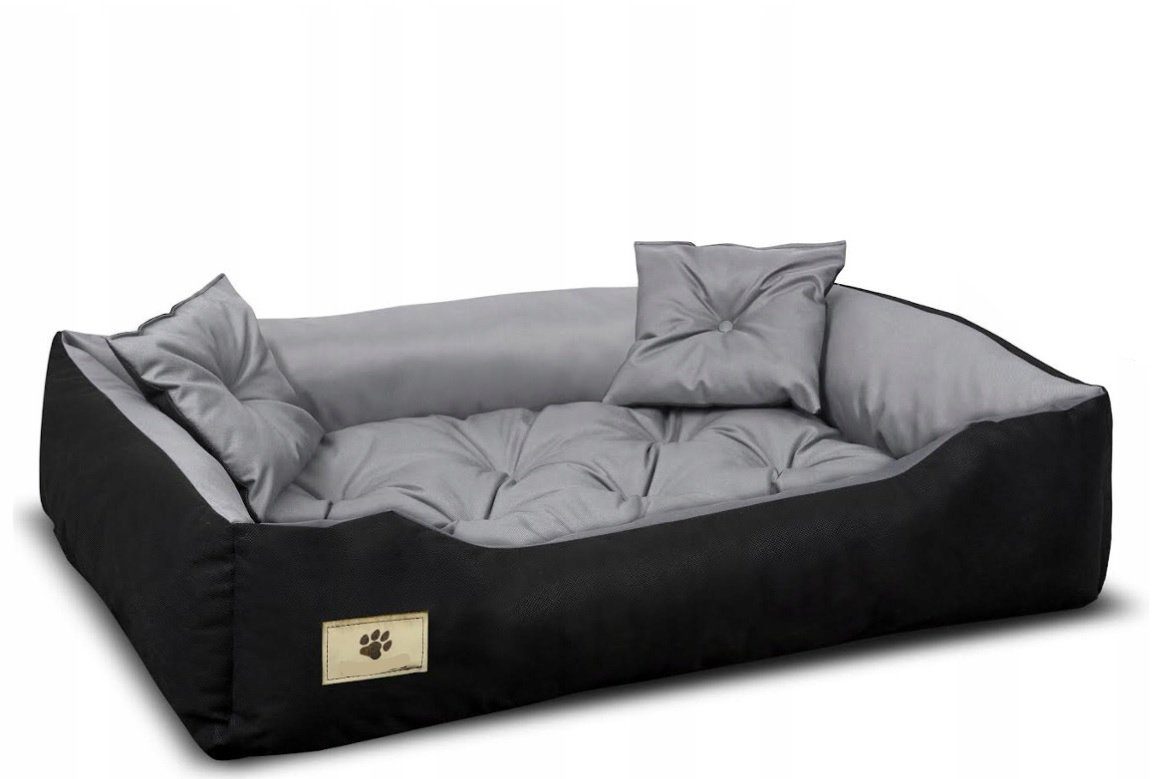 KomfortHome Tierbett Hunde- und Katzenbett Waschbar, Wasserdicht, Kratzfest, 2x Hunde-Kopfkissen