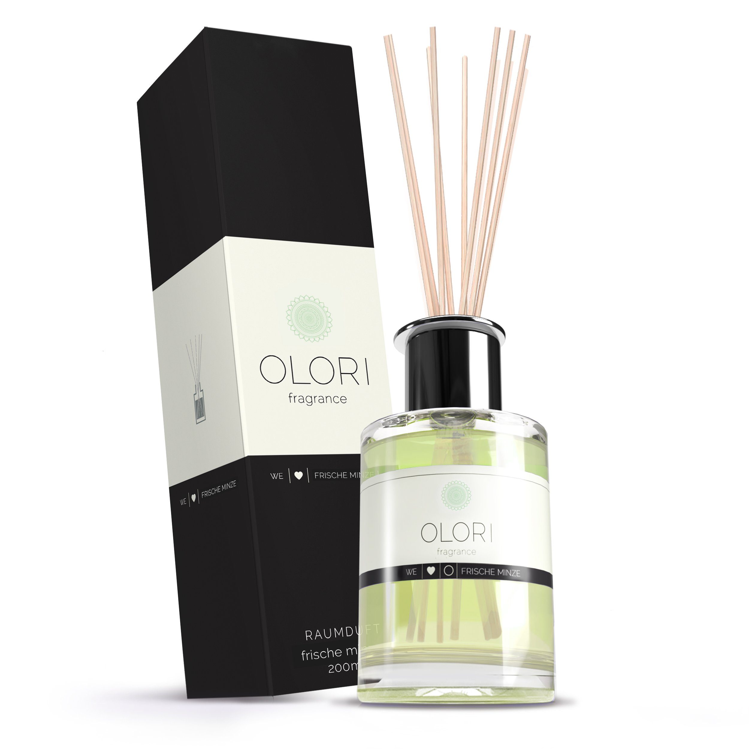 OLORI Raumduft Diffuser I Minze I mit ätherischen Ölen I 200 ml (1-St)