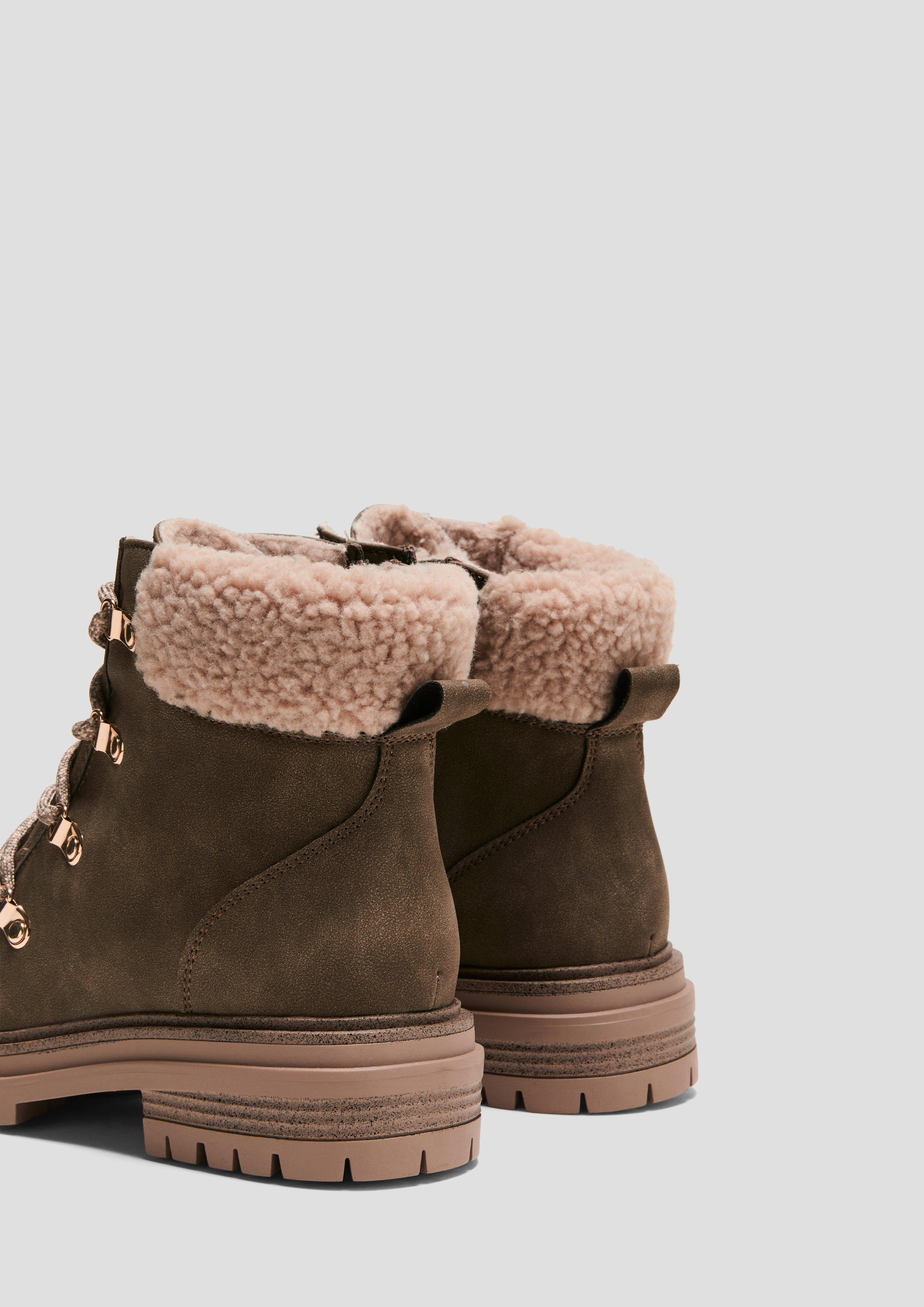 Gefütterte Stiefel in Veloursleder-Optik  6008539-727