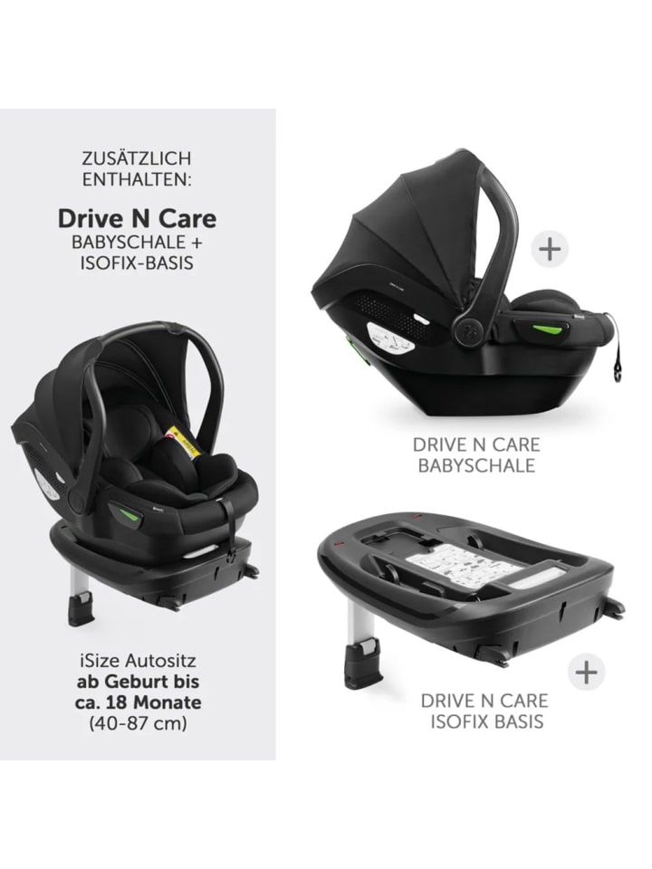 Hauck 4in1 Kinderwagen-Set Vision X Trio Set - inkl. i-Size in schwarz,grau günstig kaufen onesize
