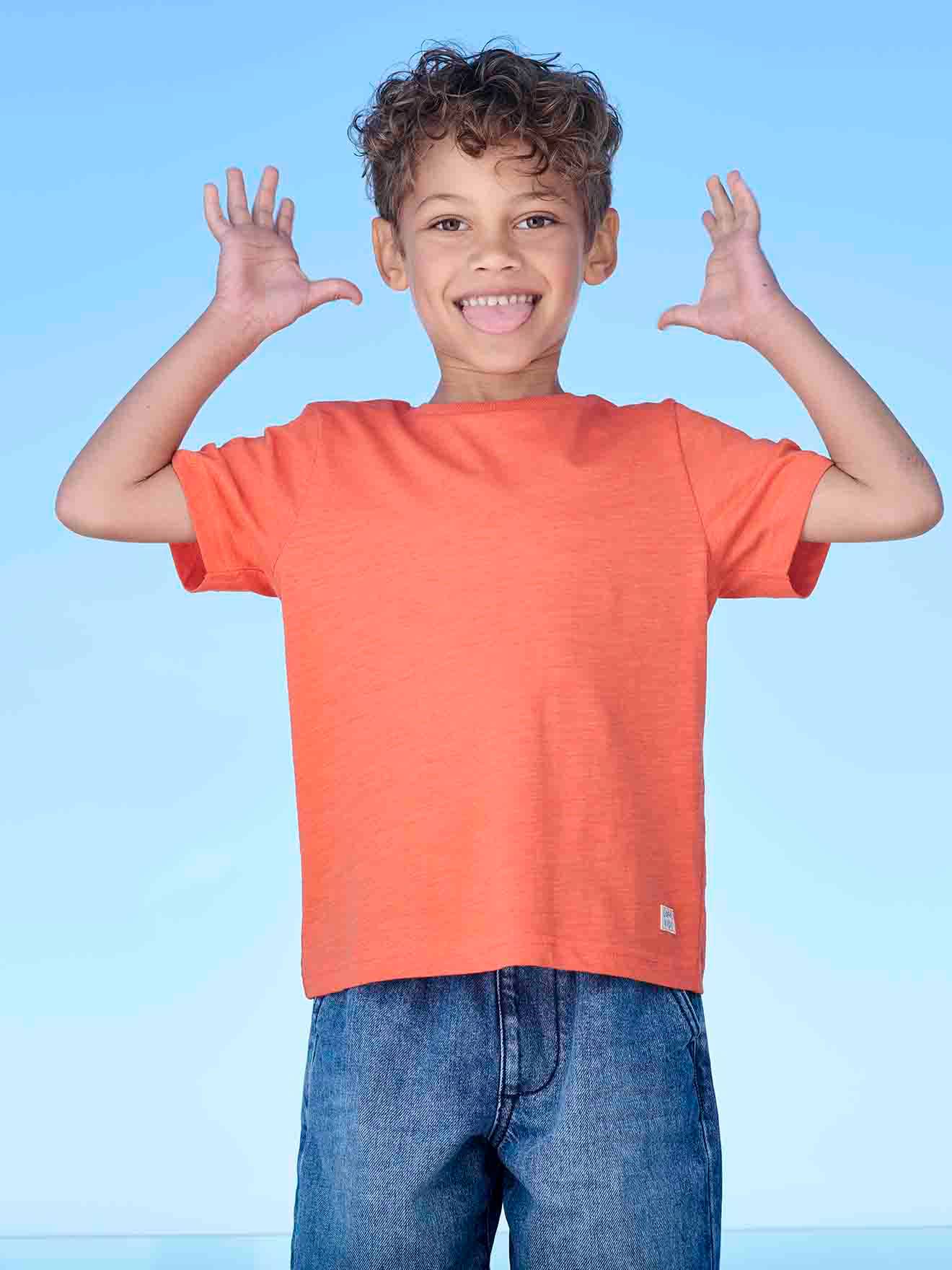 Vertbaudet Jungen T-Shirt BASIC, personalisierbar Oeko-Tex - türkis
