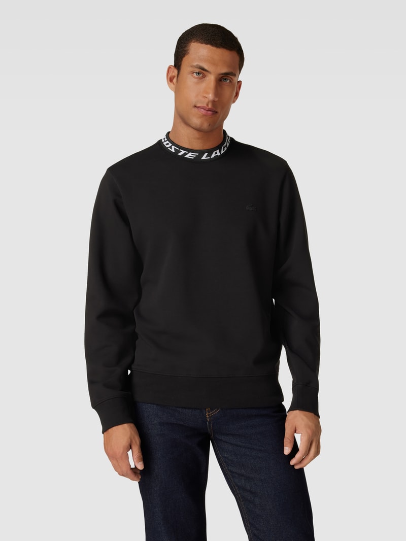 Sweatshirt mit Label-Detail in schwarz